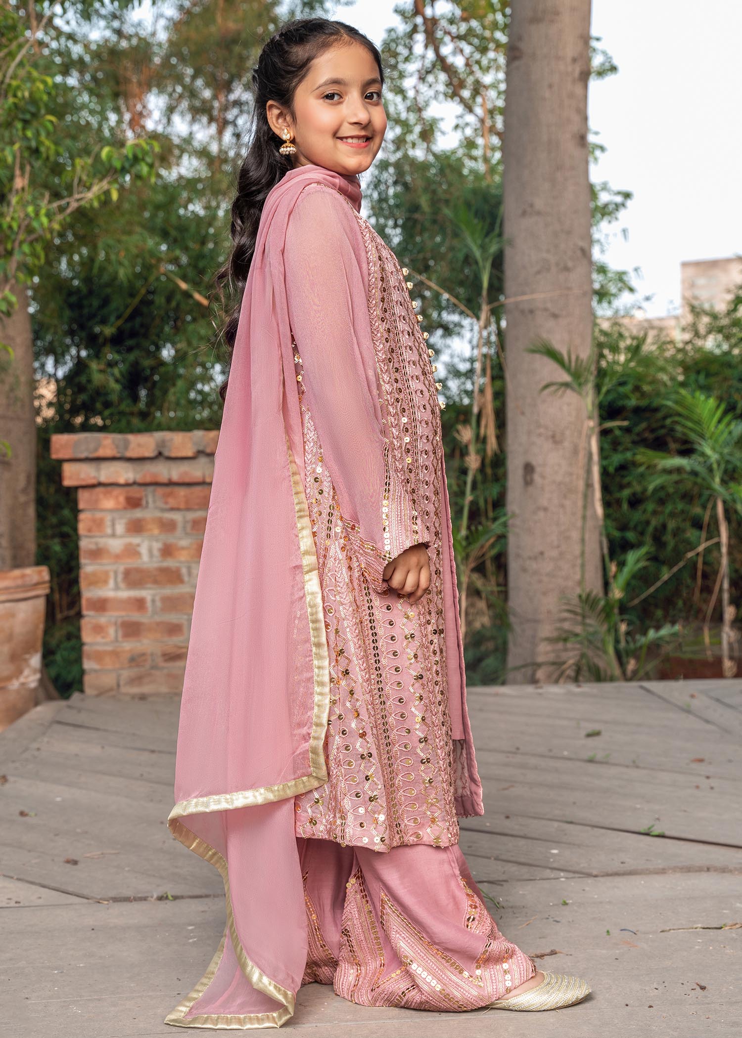 Rang-e-Haya Ufaq Tea Pink-Kids