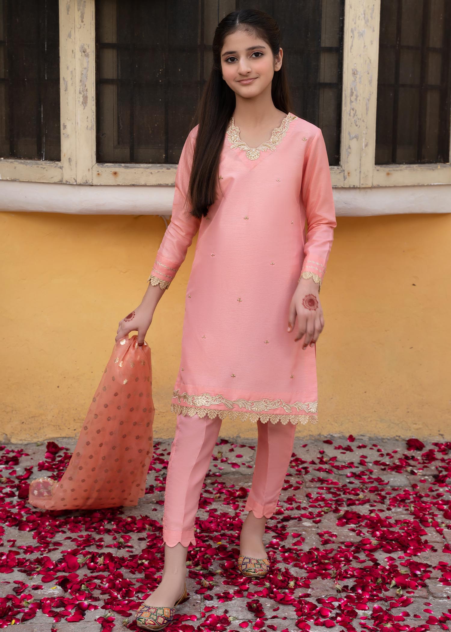 Rang-e-Haya Sandali Peach kids