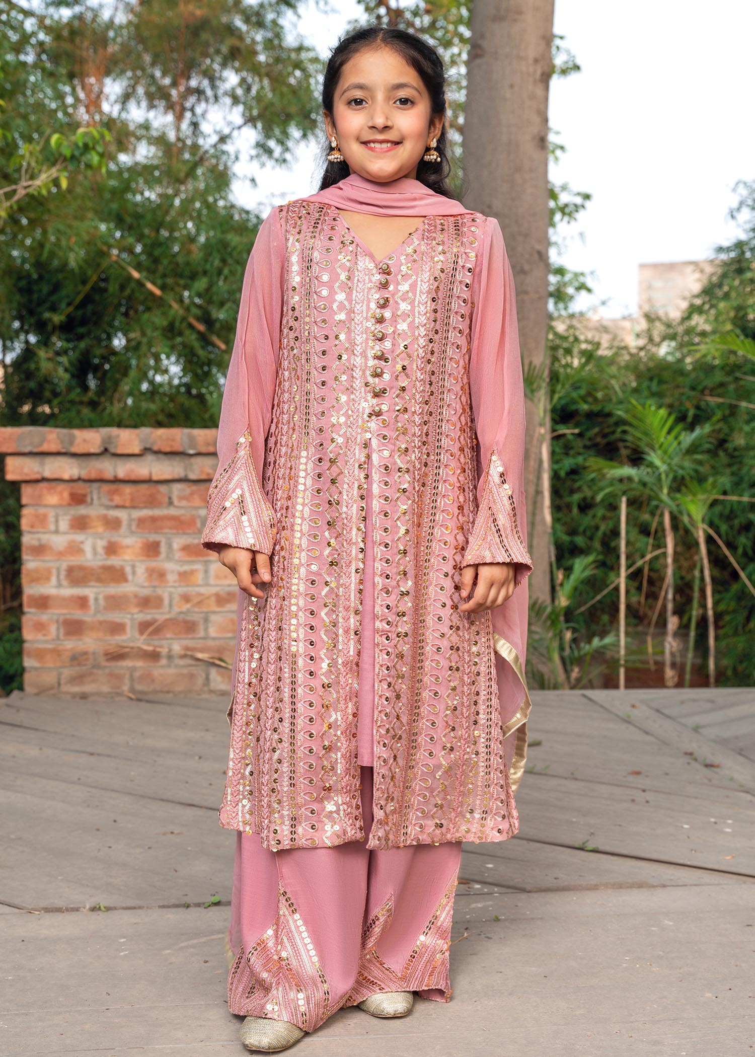 Rang-e-Haya Ufaq Tea Pink-Kids