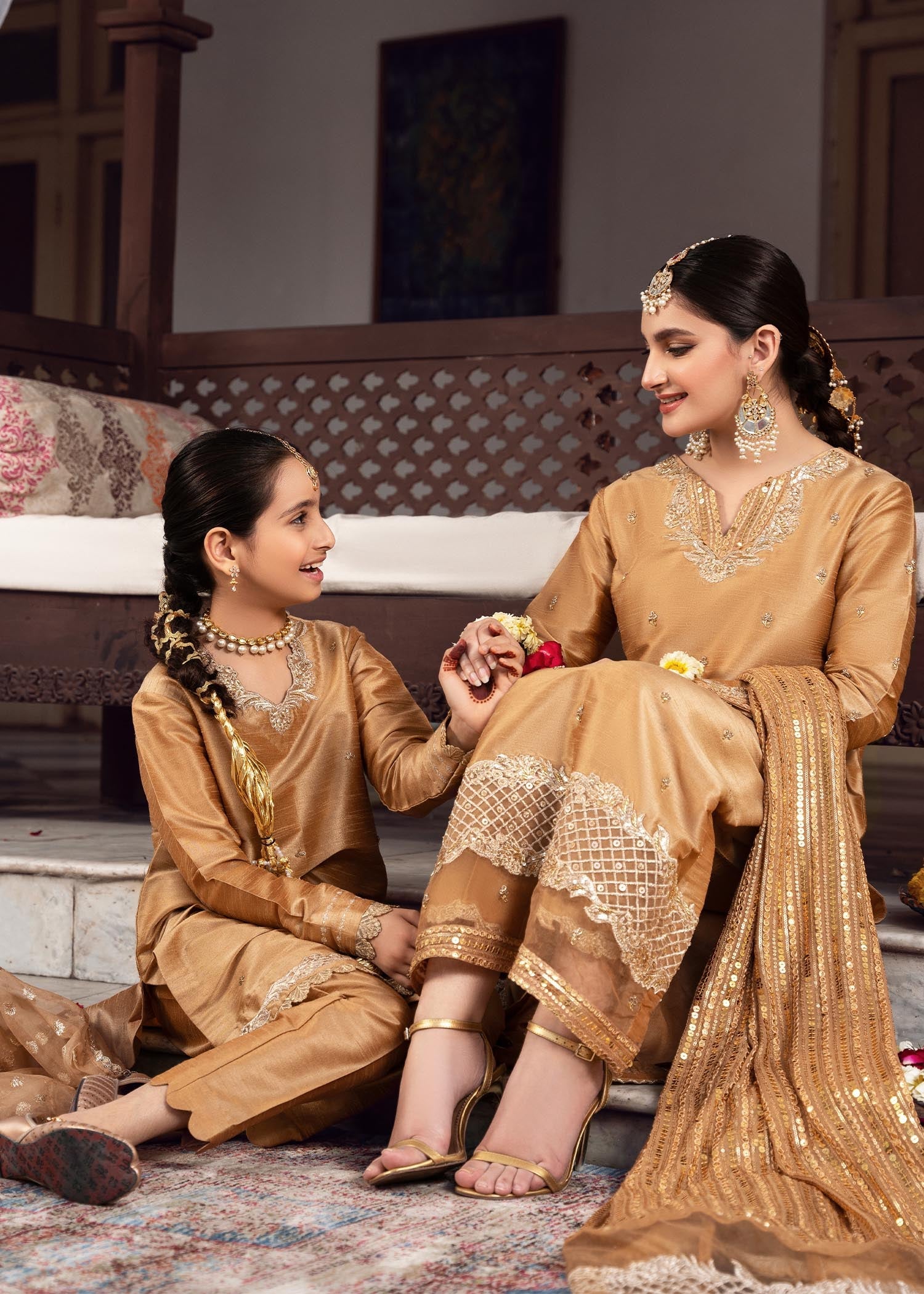 Rang-e-Haya Sandali gold kids