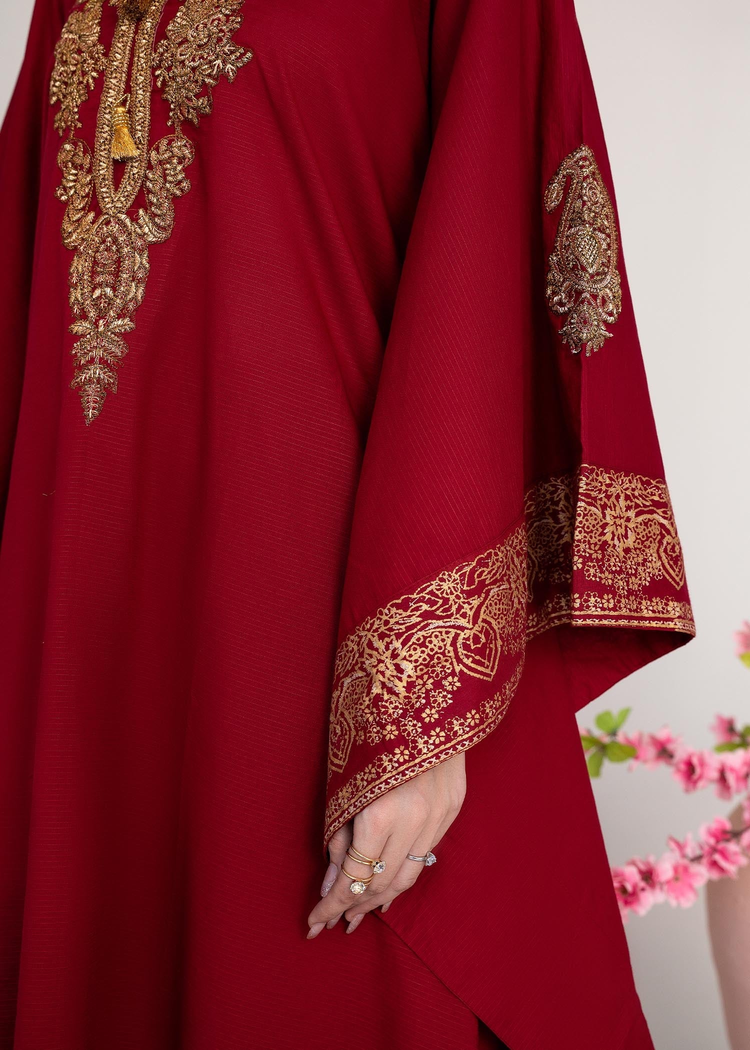 Sahibas By Mirza Crescent Maroon