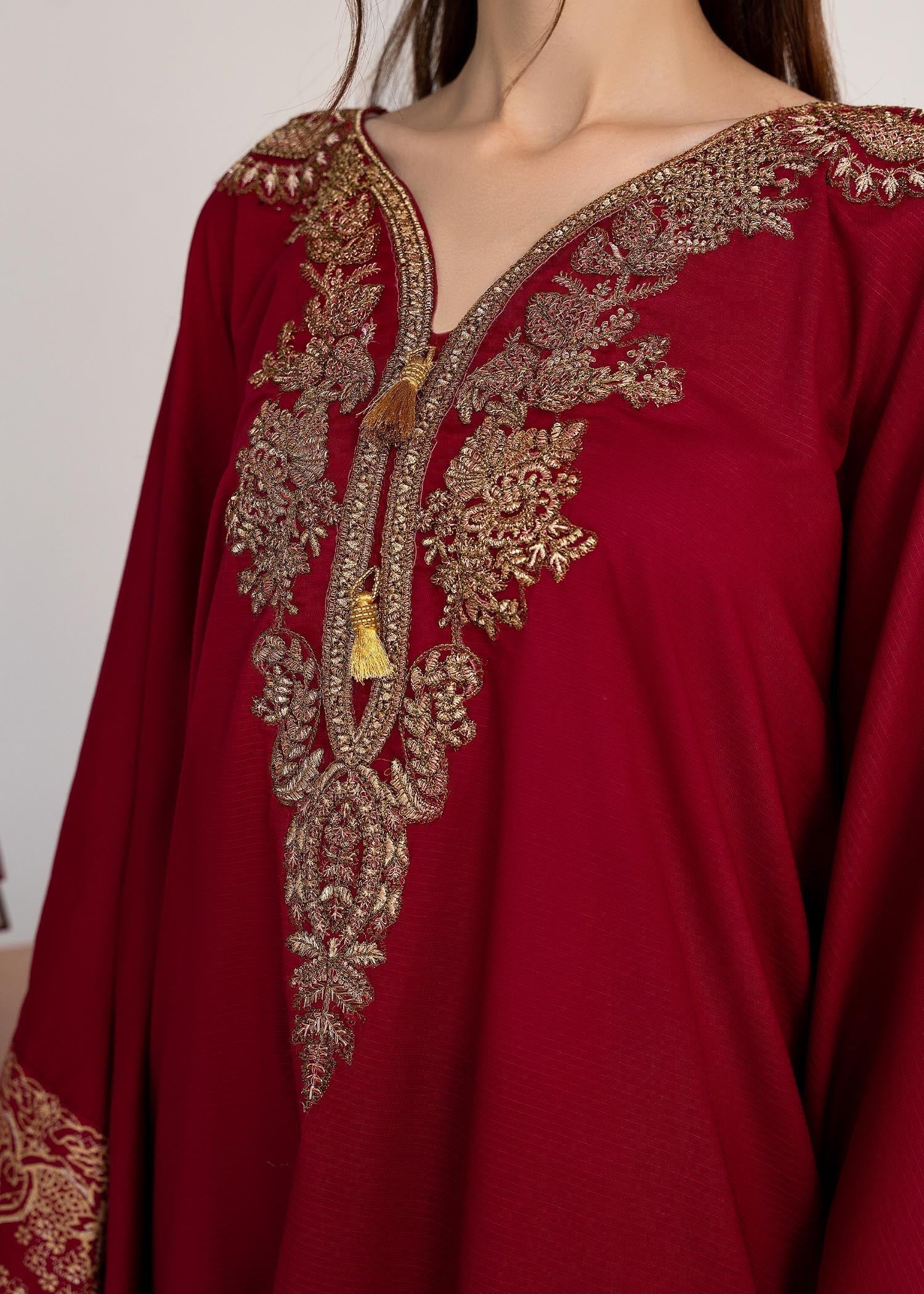 Sahibas By Mirza Crescent Maroon