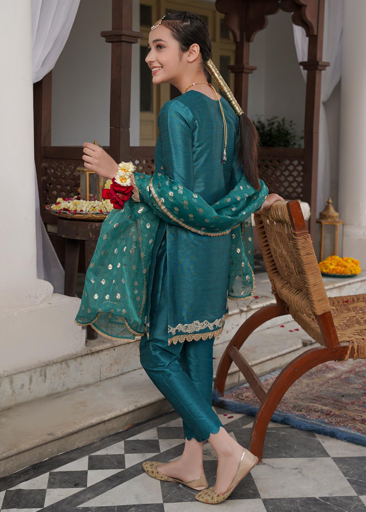 Rang-e-Haya Sandali teal blue kids