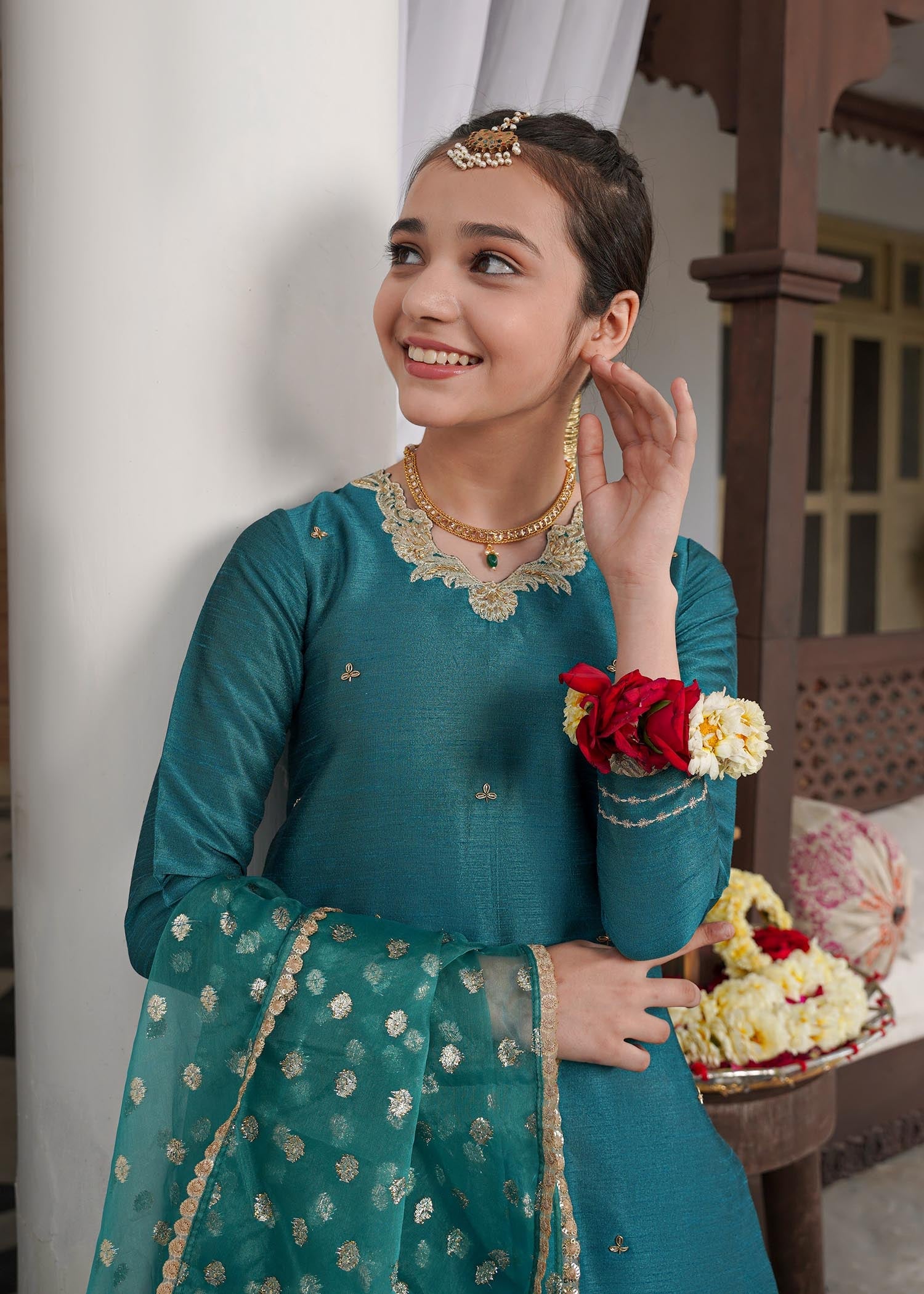Rang-e-Haya Sandali teal blue kids
