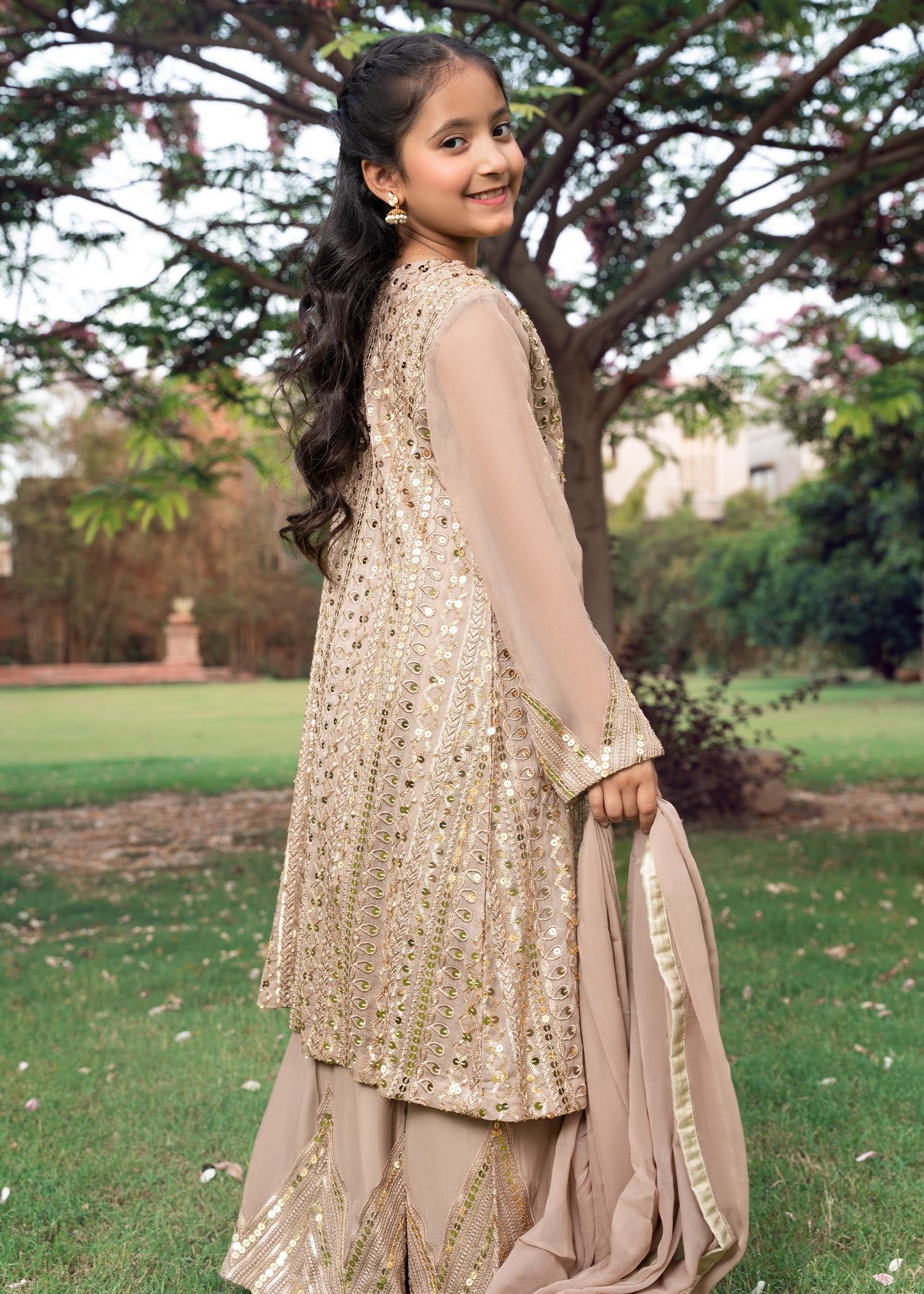 Rang-e-Haya Ufaq Clay Beige-Kids