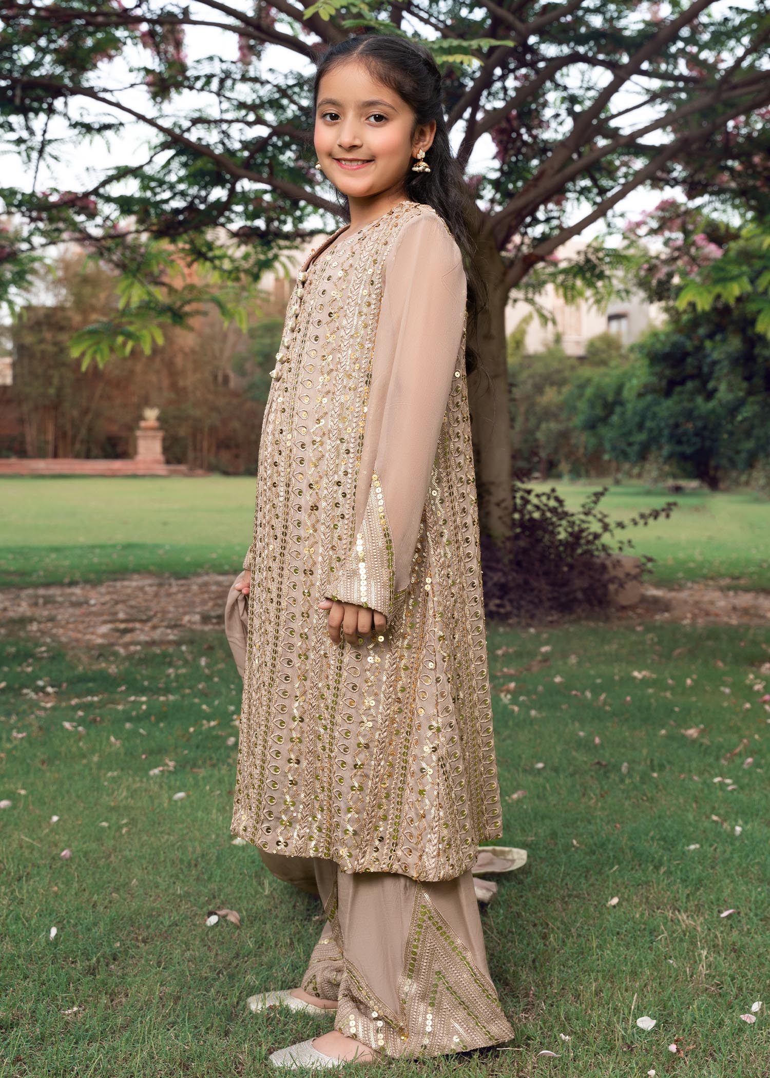 Rang-e-Haya Ufaq Clay Beige-Kids