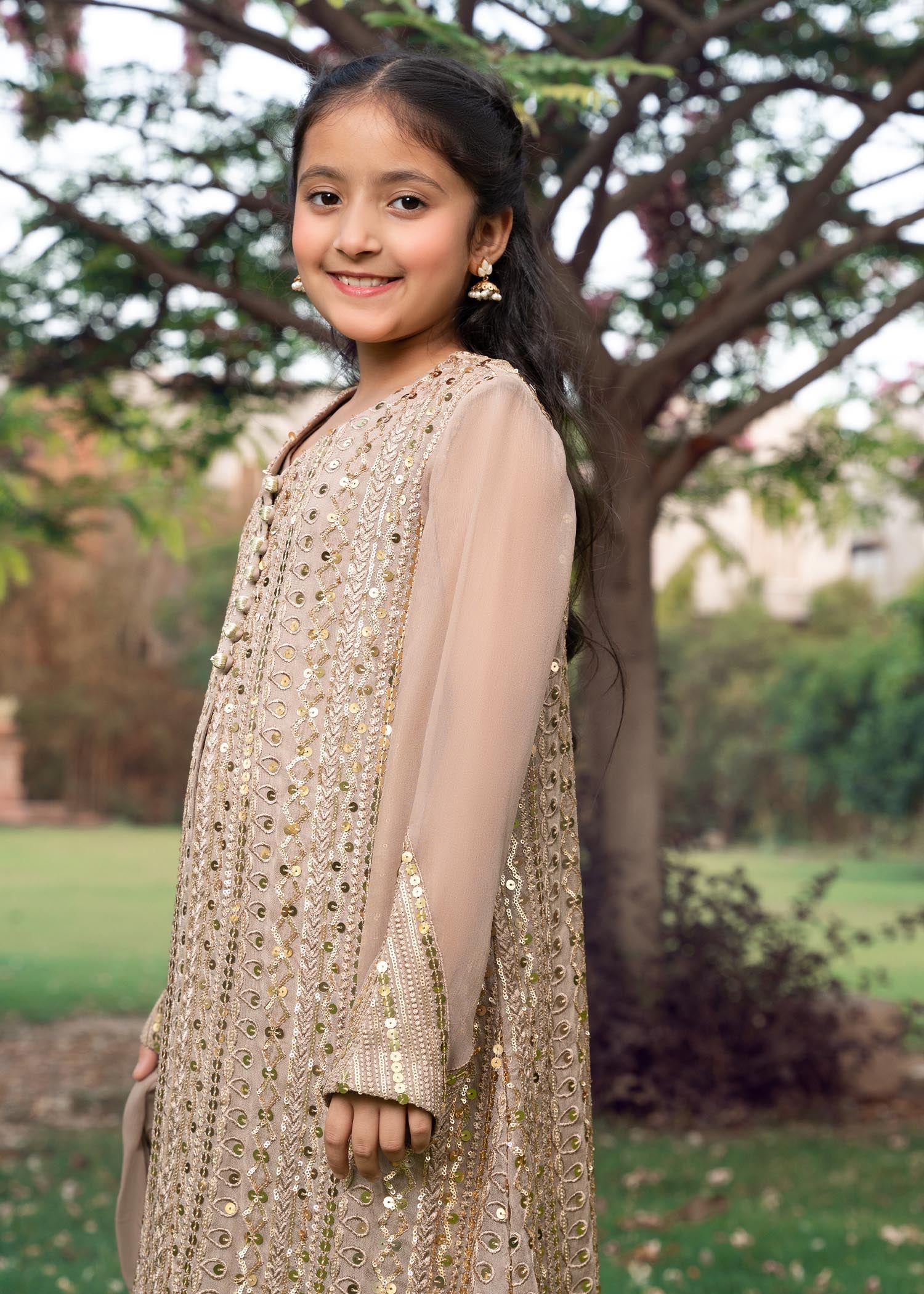 Rang-e-Haya Ufaq Clay Beige-Kids