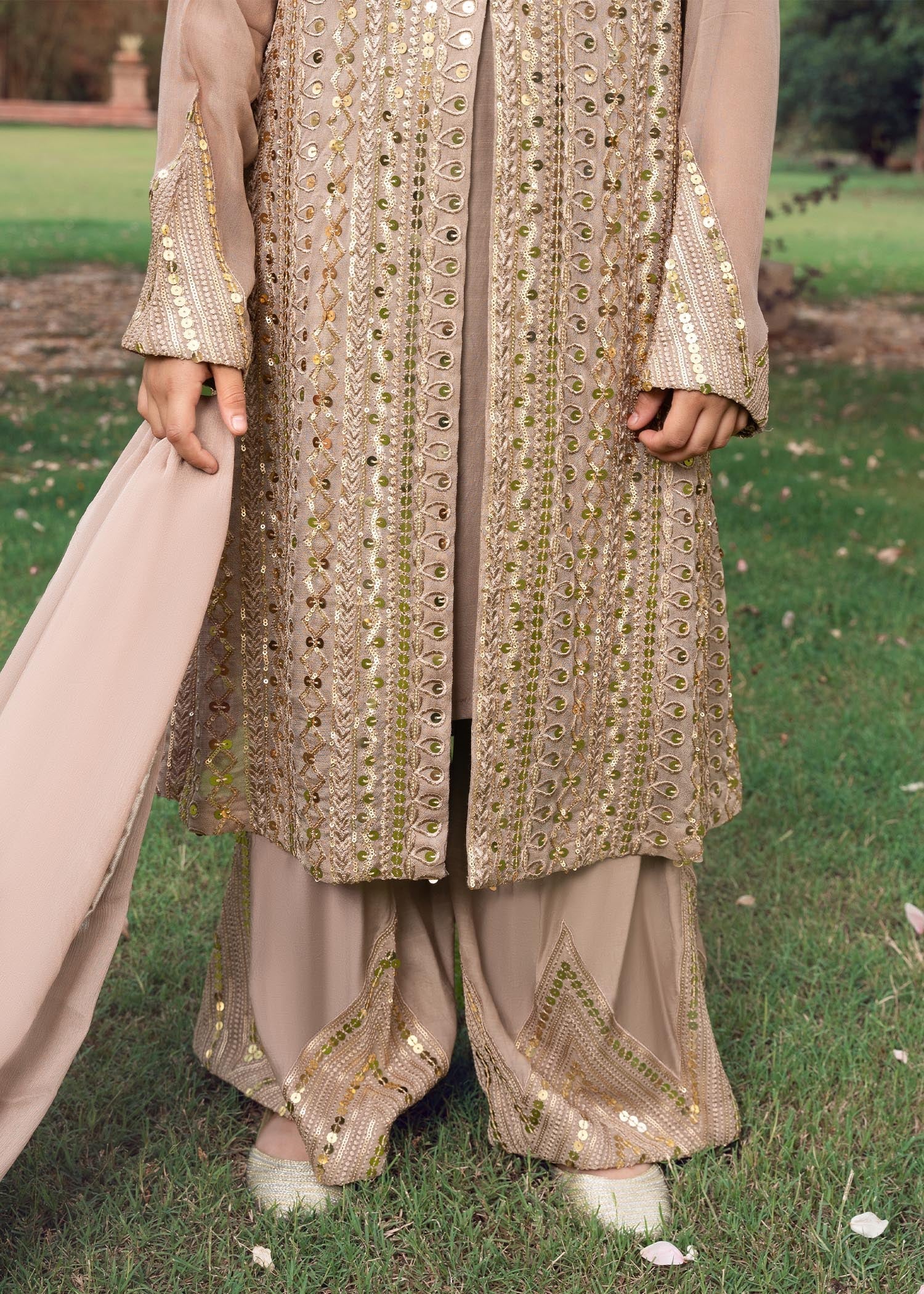 Rang-e-Haya Ufaq Clay Beige-Kids