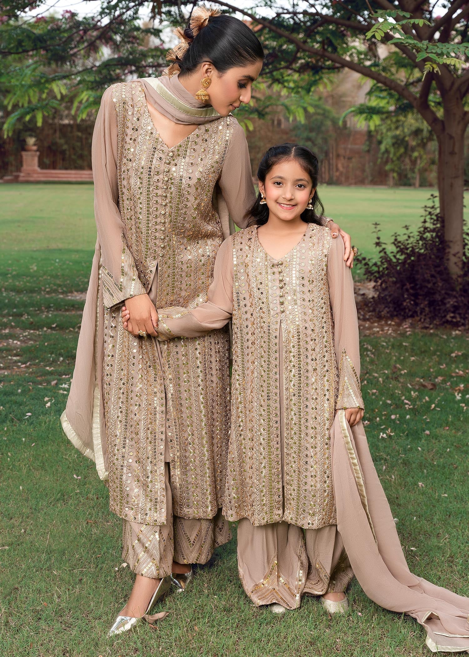 Rang-e-Haya Ufaq Clay Beige-Kids