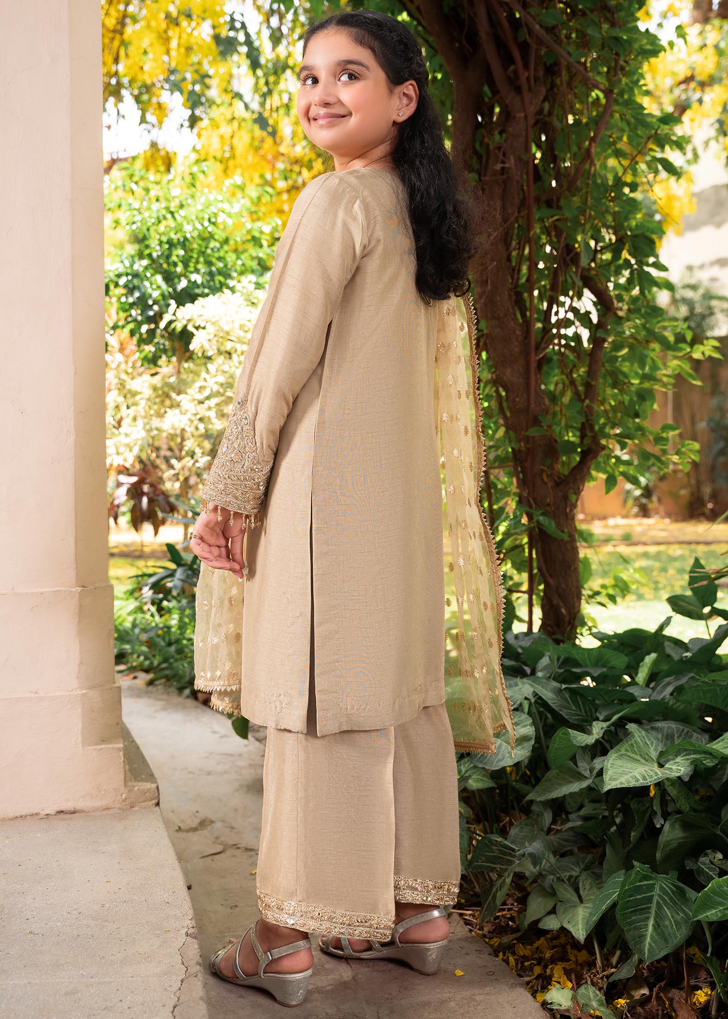 Rang-e-Haya Shireen Beige Gold Kids