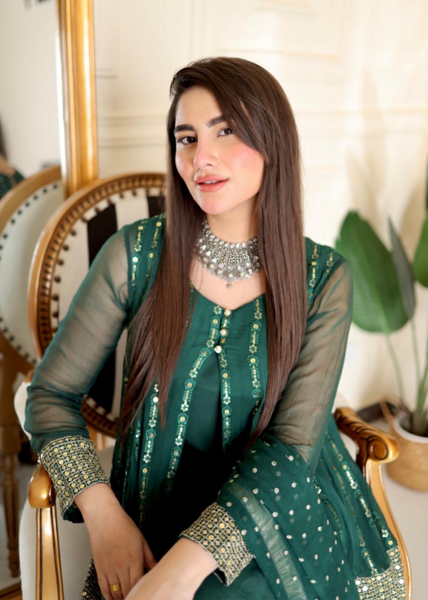 Rang-e-Haya Anchal / Bottle Green