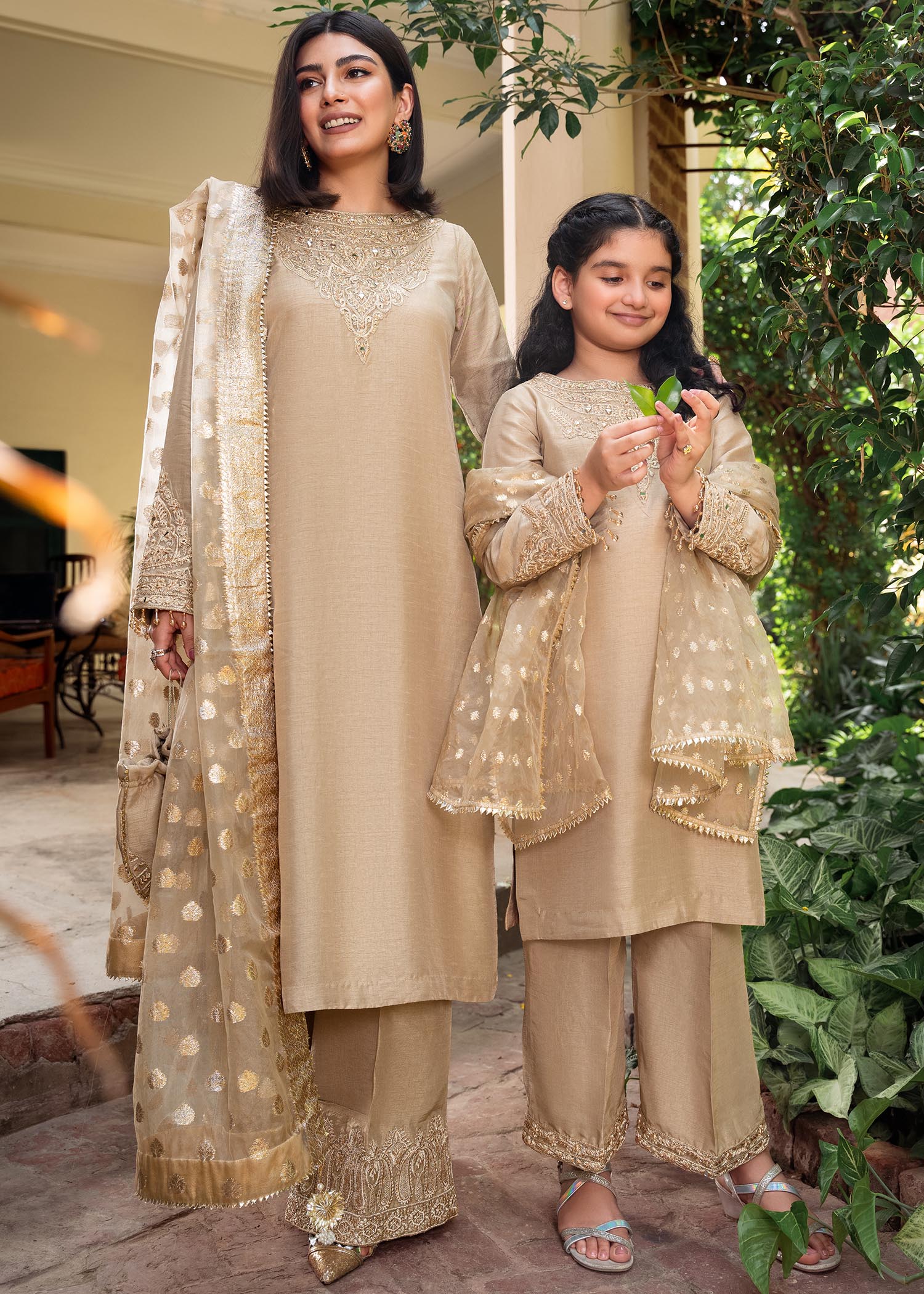 Rang-e-Haya Shireen Beige Gold Kids