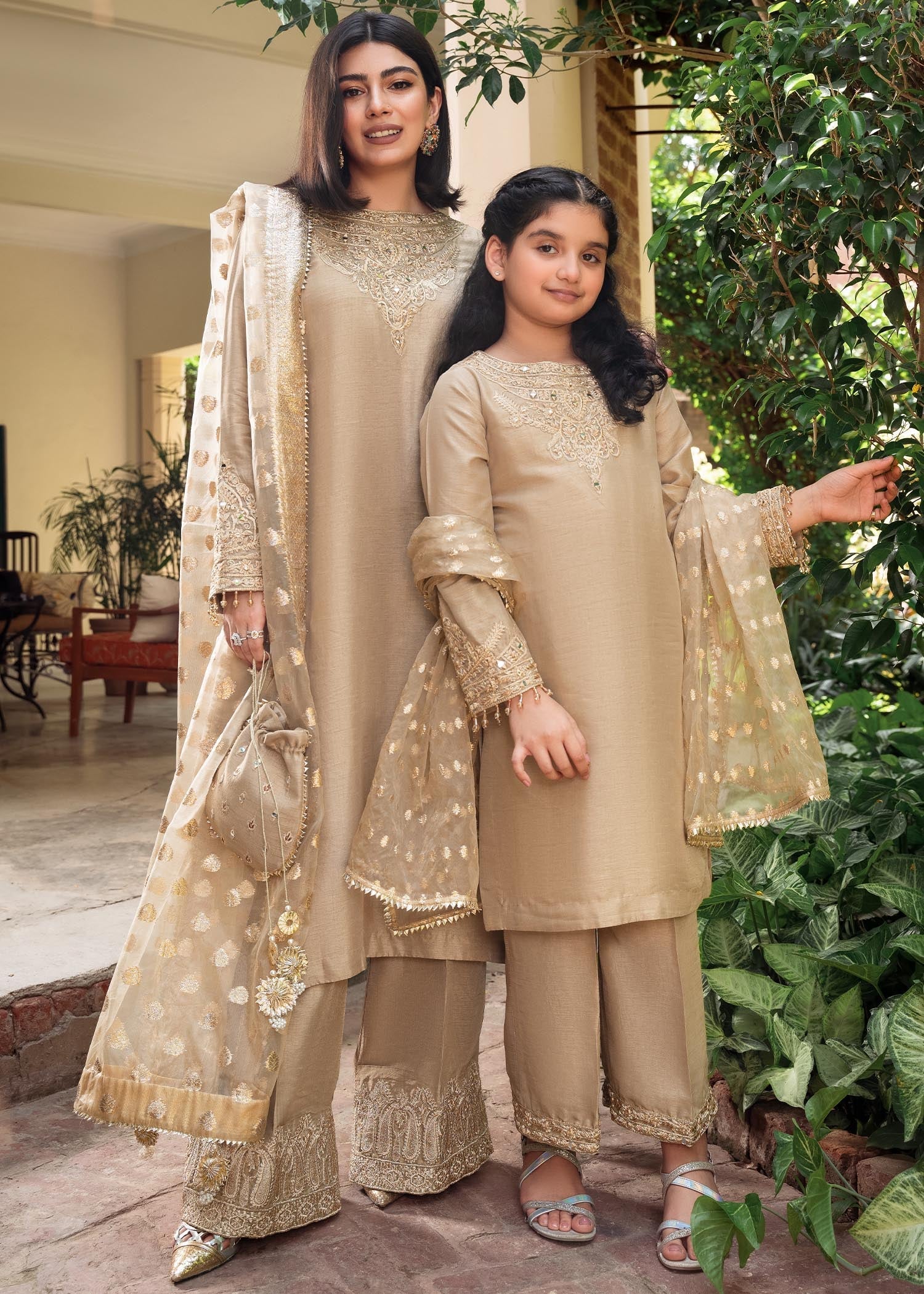 Rang-e-Haya Shireen Beige Gold Kids