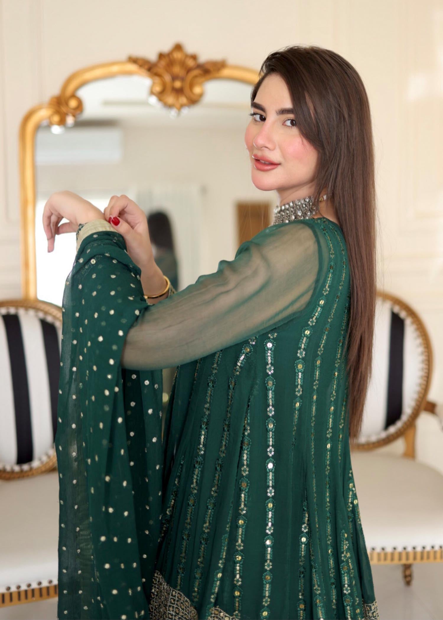 Rang-e-Haya Anchal / Bottle Green