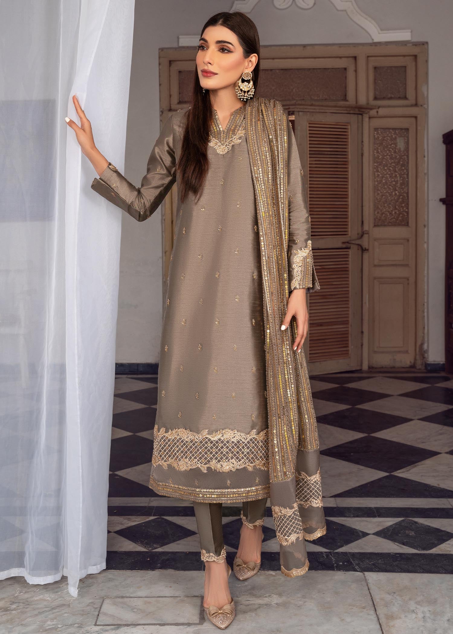 Rang-e-Haya Sandali grey