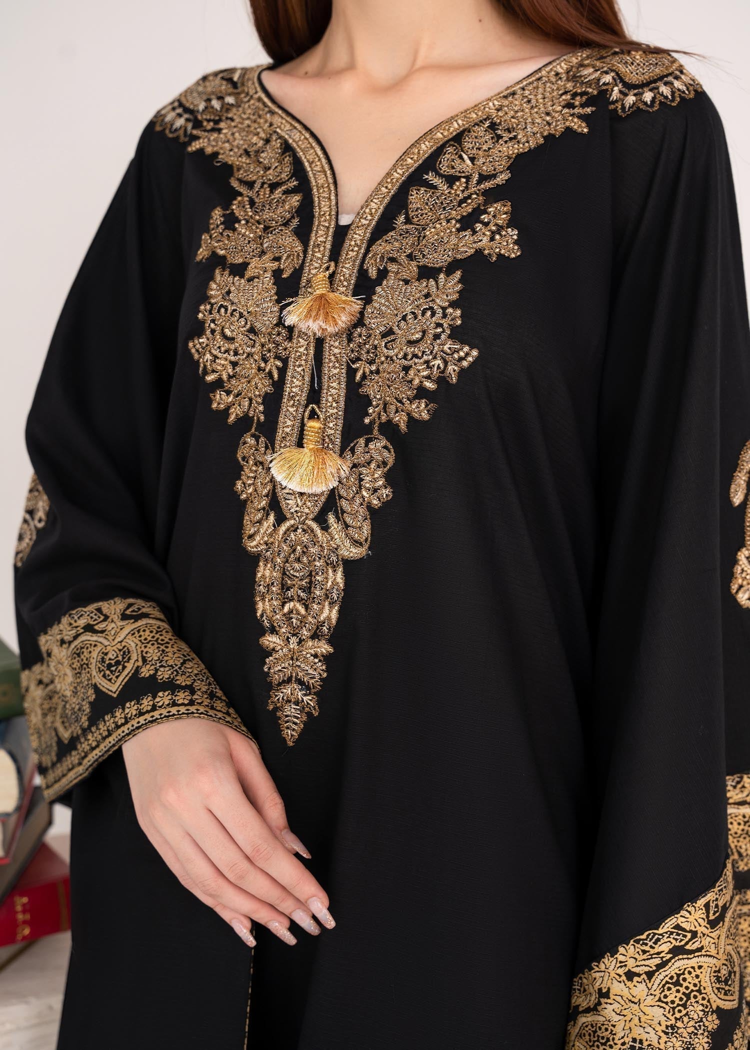 Sahibas By Mirza Crescent (Black) - Kaftan