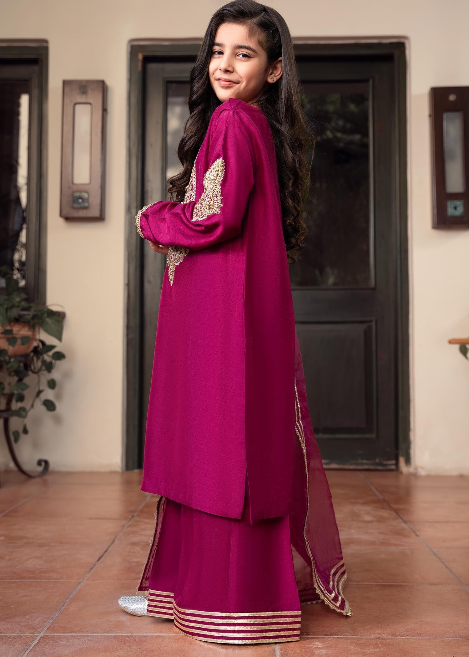 Rang-e-Haya Zareen Magenta kids