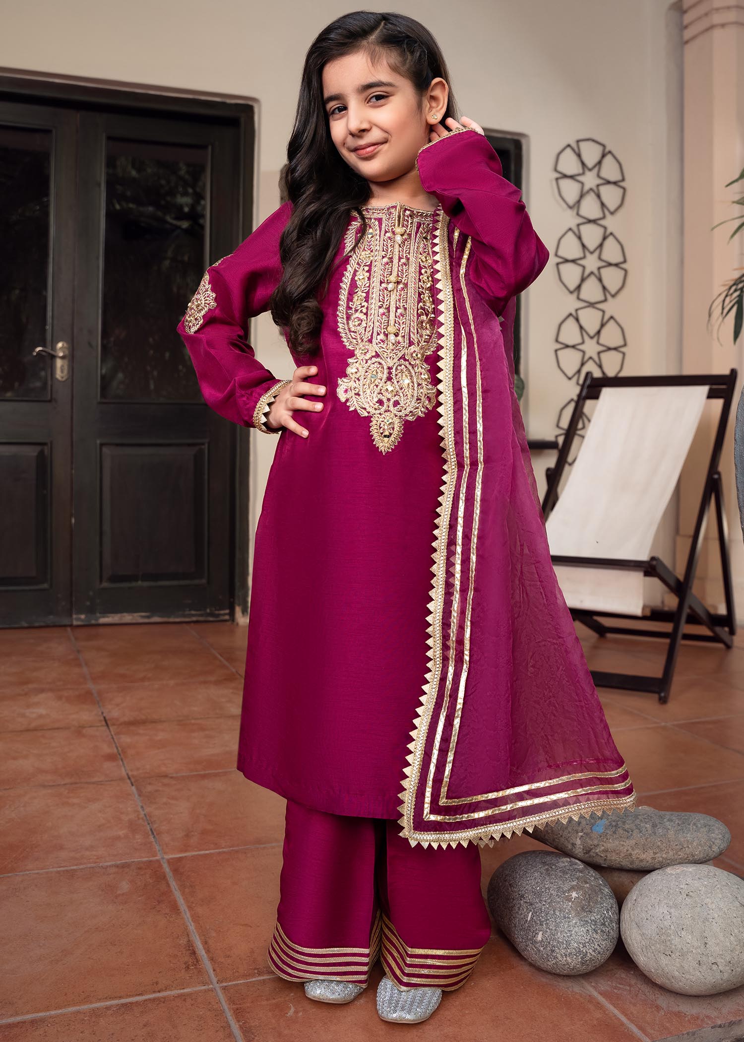 Rang-e-Haya Zareen Magenta kids