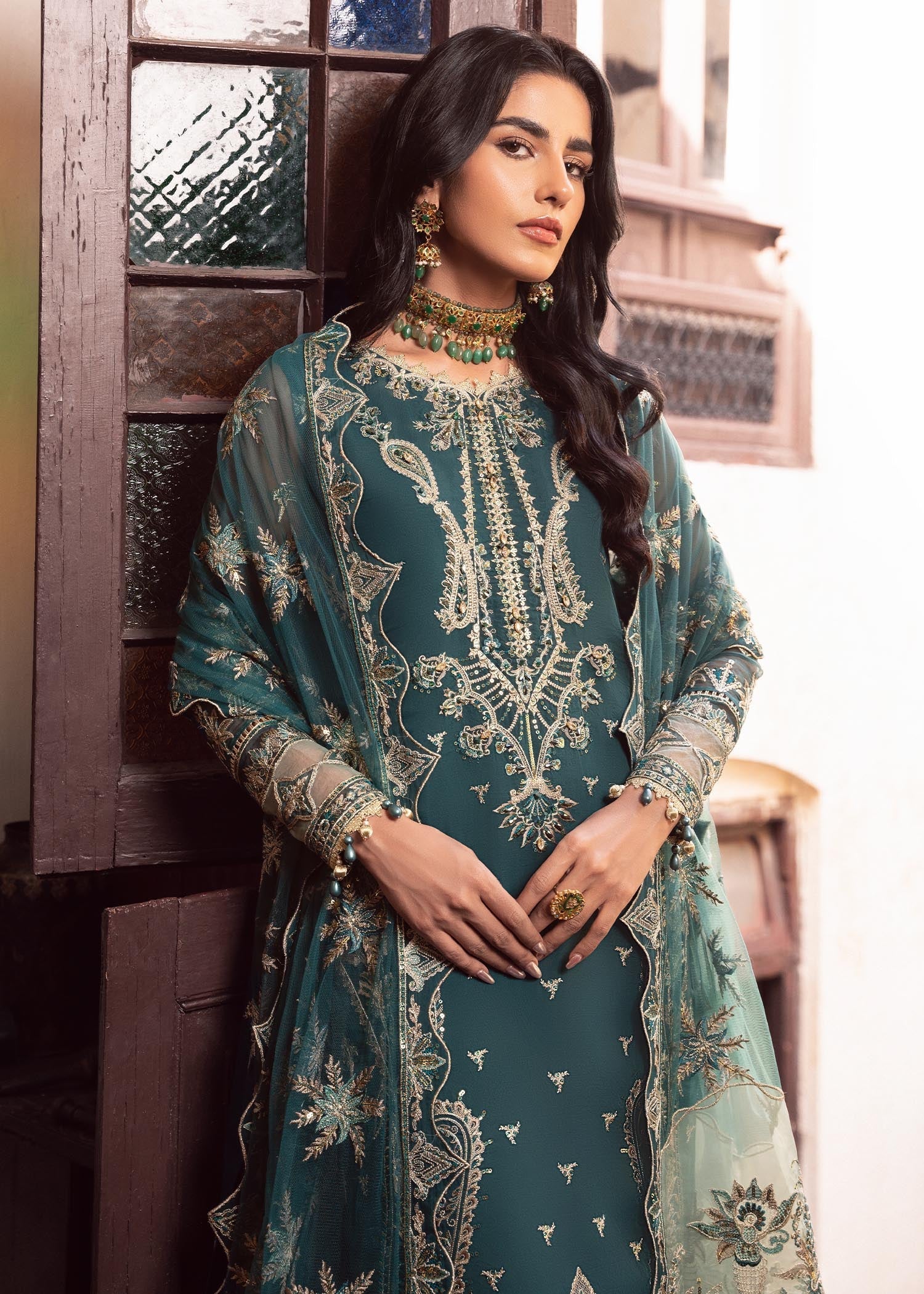 Rang-e-Haya Shadmani-Bottle Green