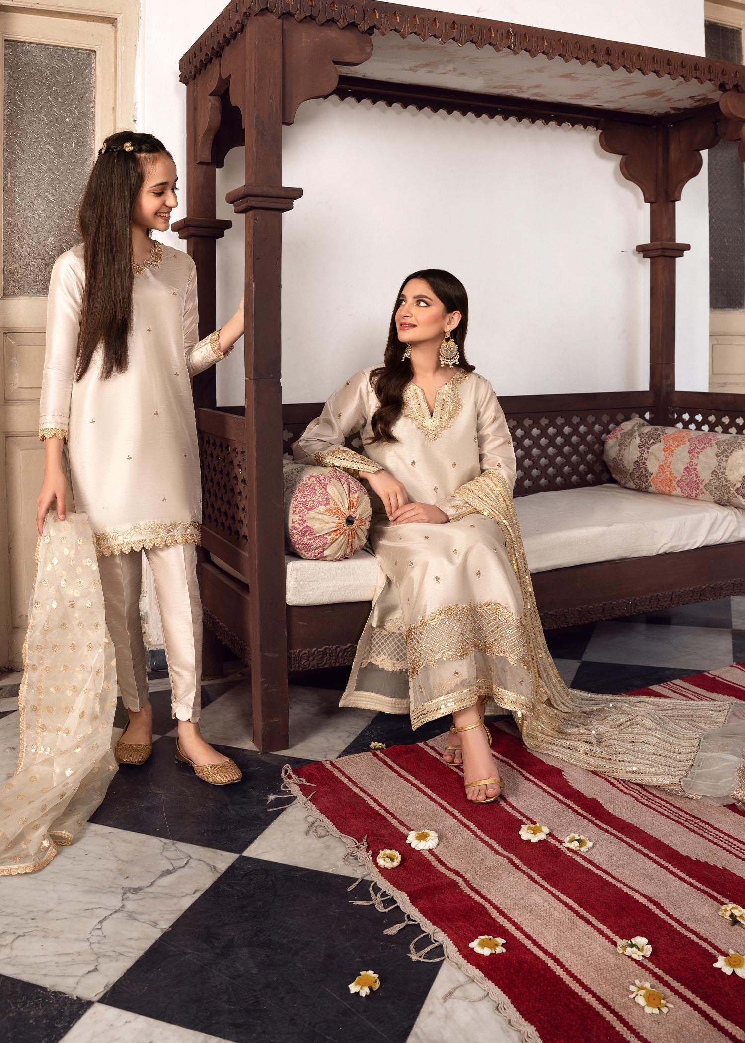 Rang-e-Haya Sandali Pearl white kids
