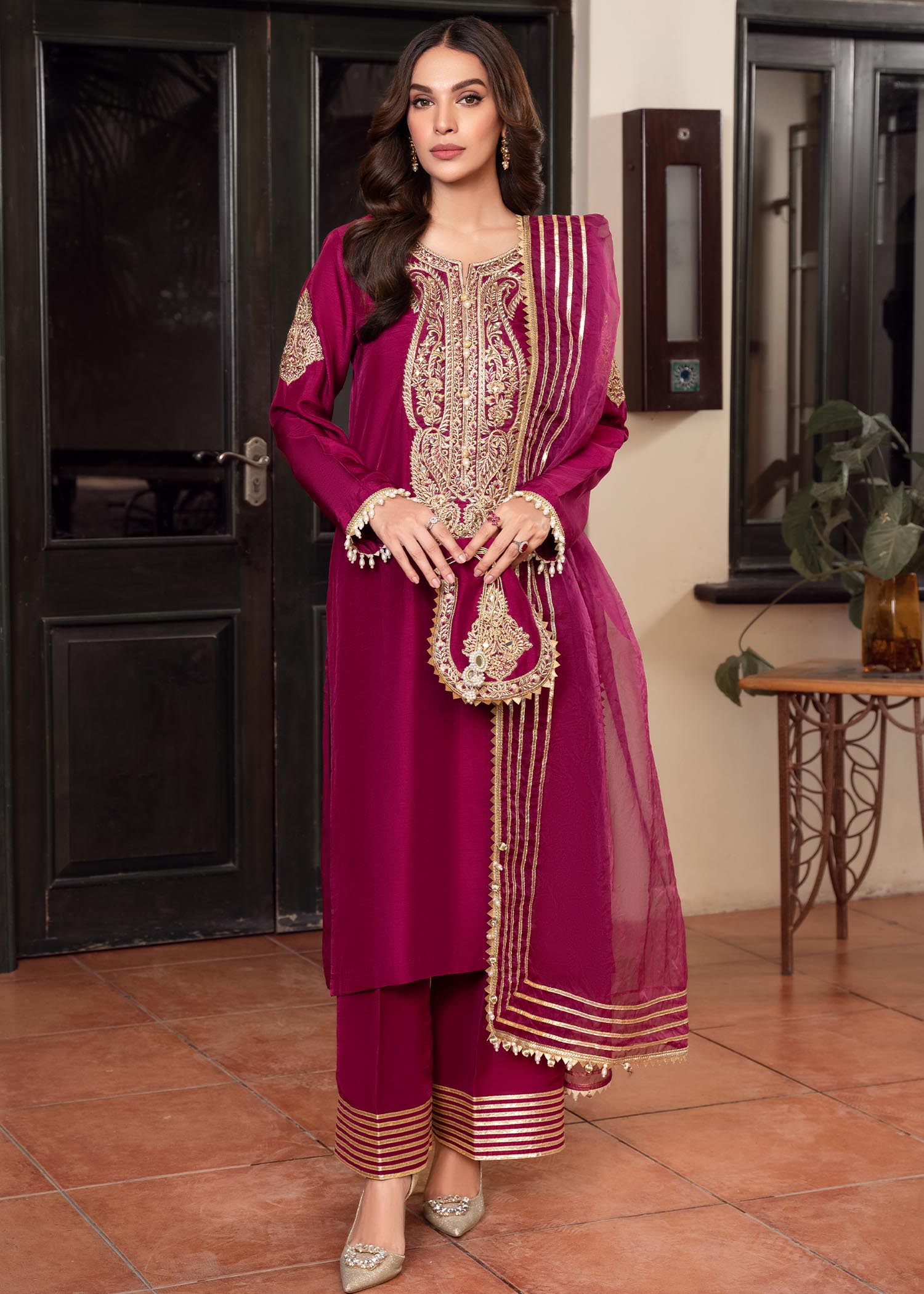 Rang-e-Haya Zareen Magenta Purplea