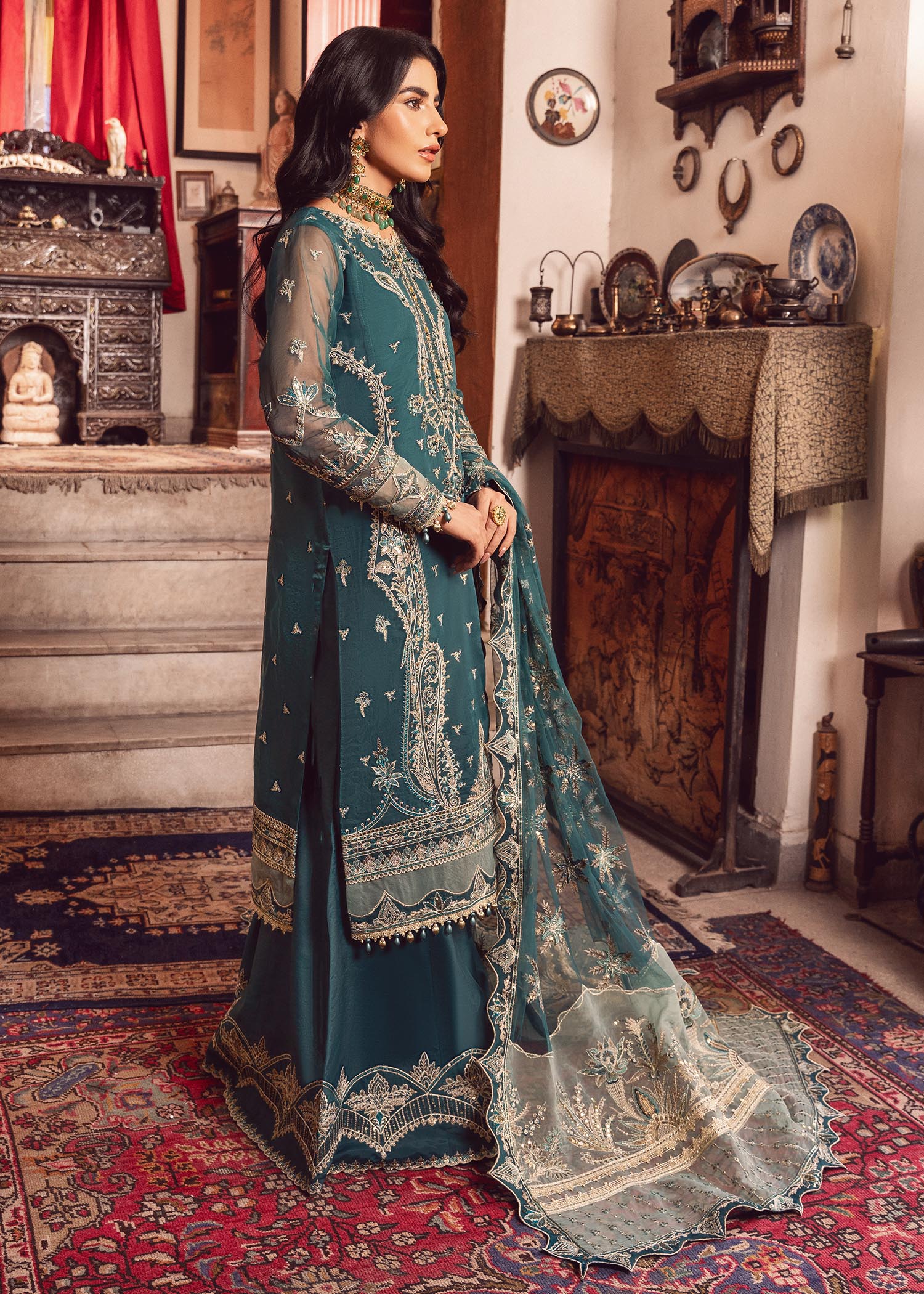 Rang-e-Haya Shadmani-Bottle Green