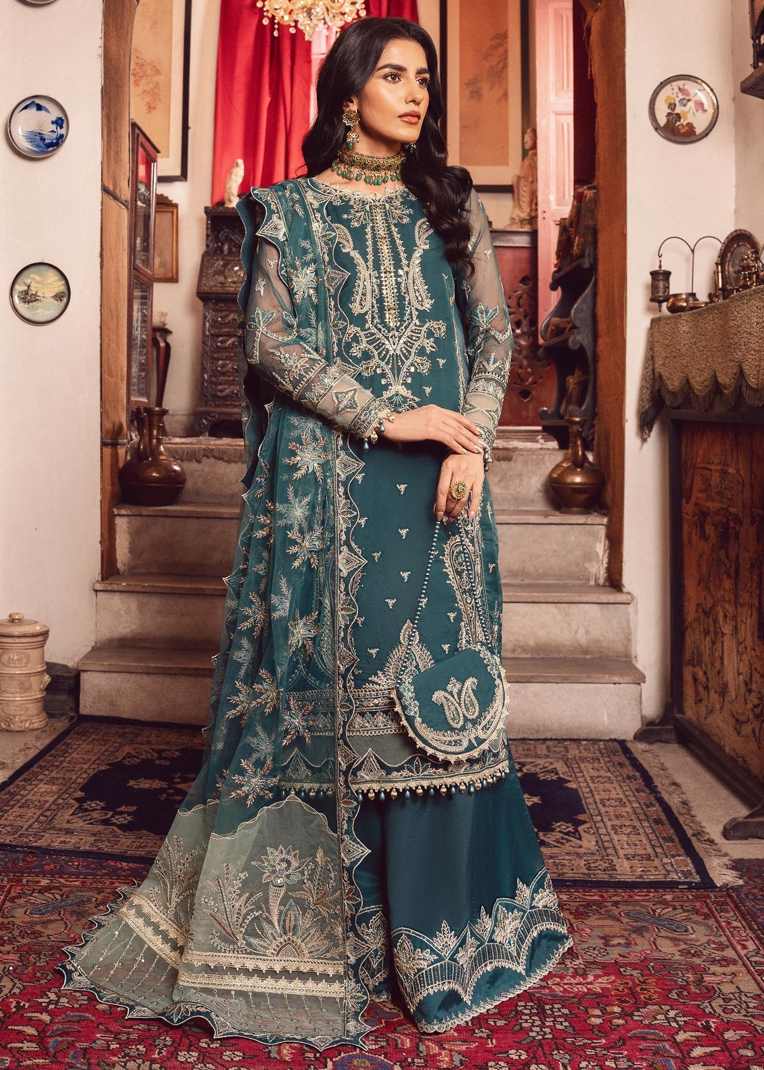 Rang-e-Haya Shadmani-Bottle Green