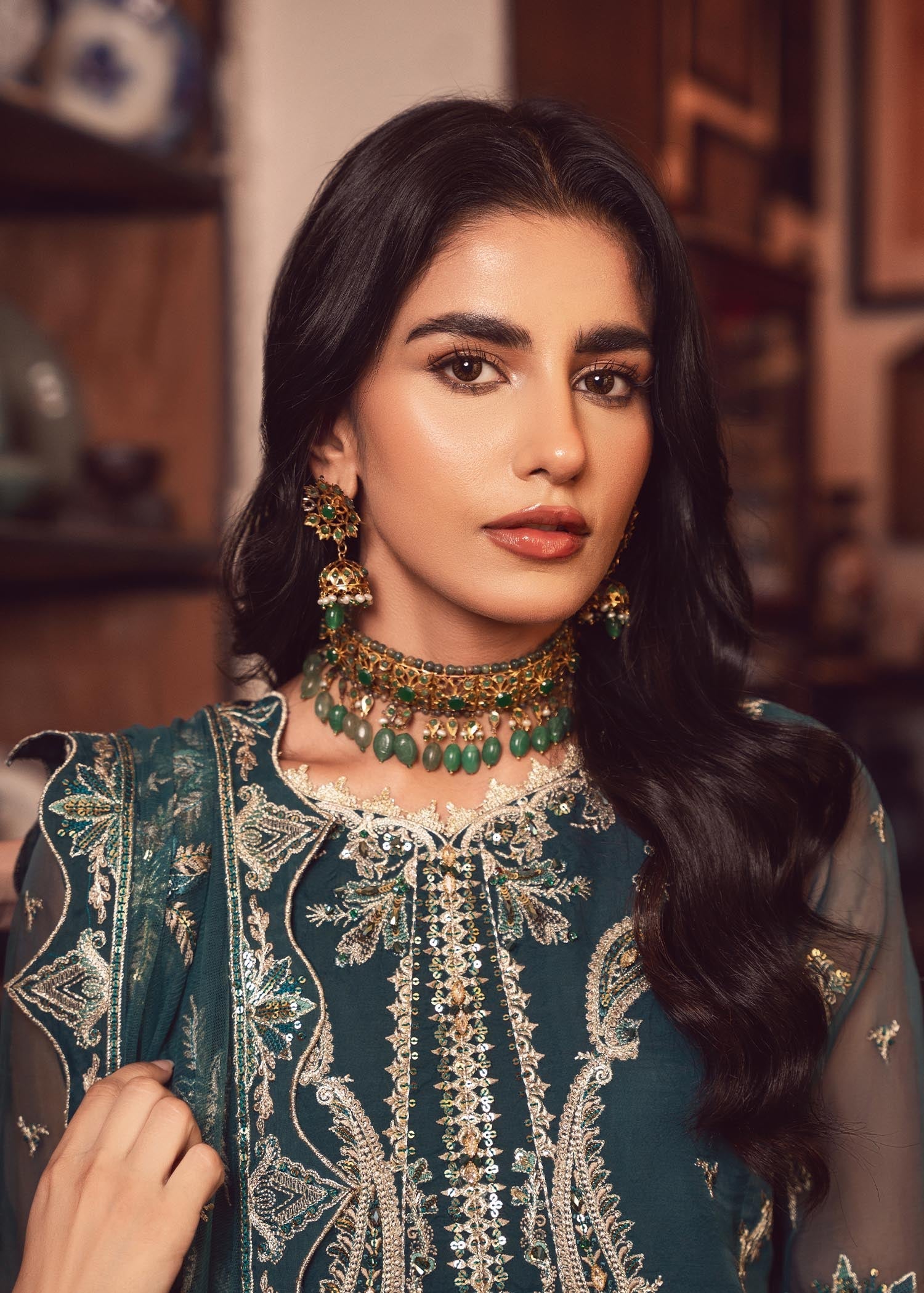Rang-e-Haya Shadmani-Bottle Green