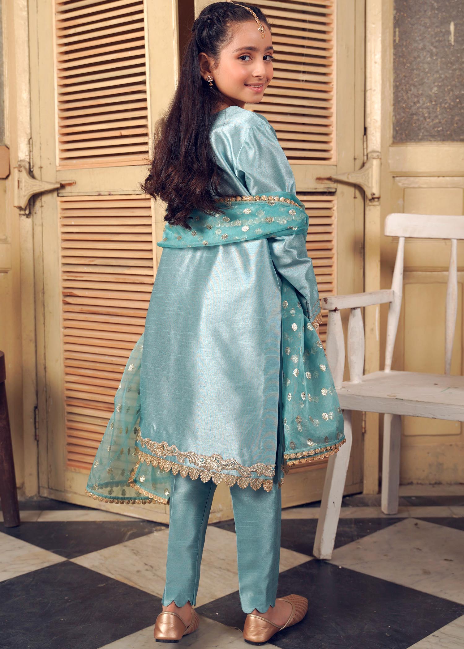 Rang-e-Haya Sandali Ice blue kids