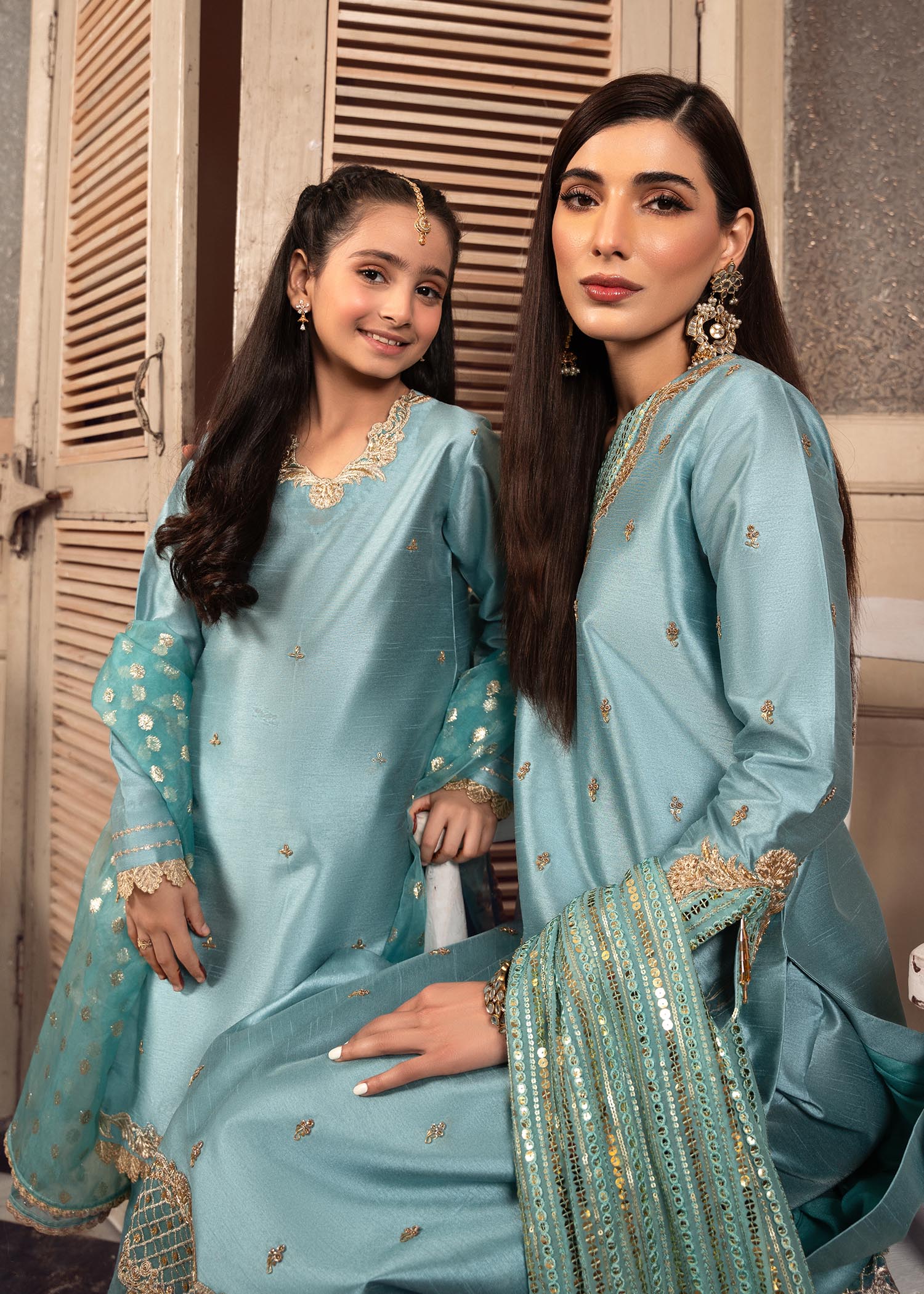 Rang-e-Haya Sandali Ice blue kids