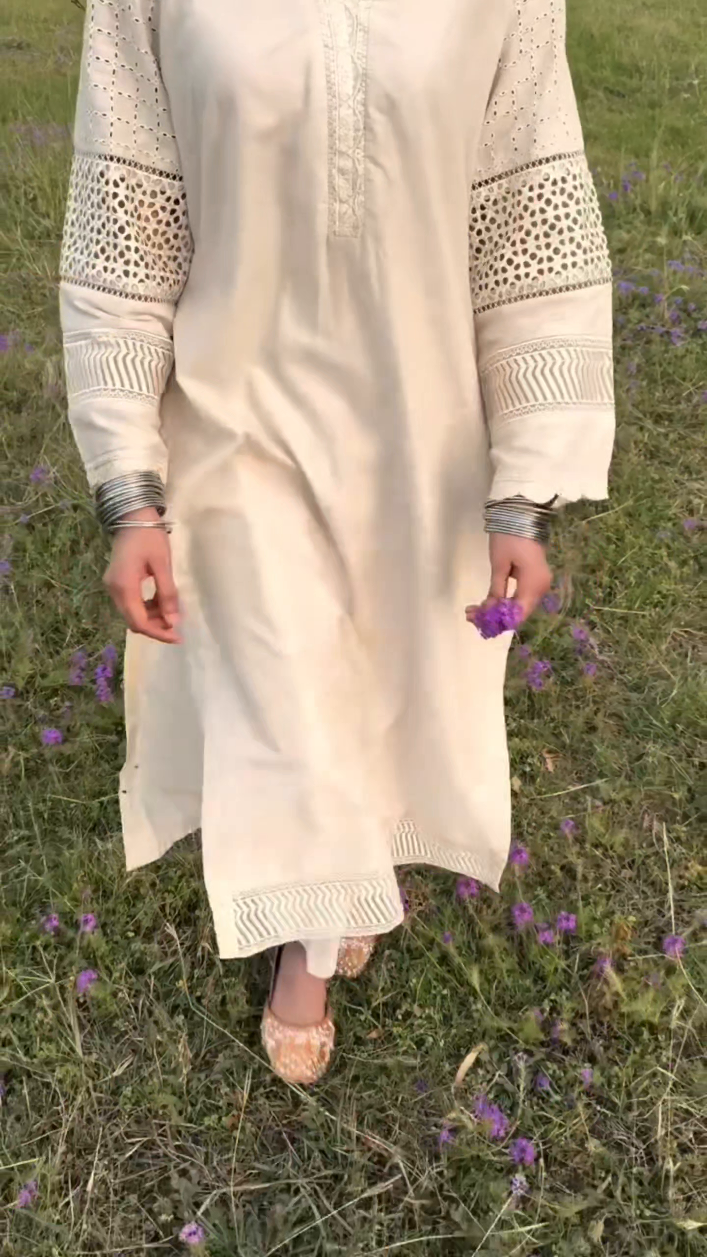 Lawn Kurta Set in Ivory