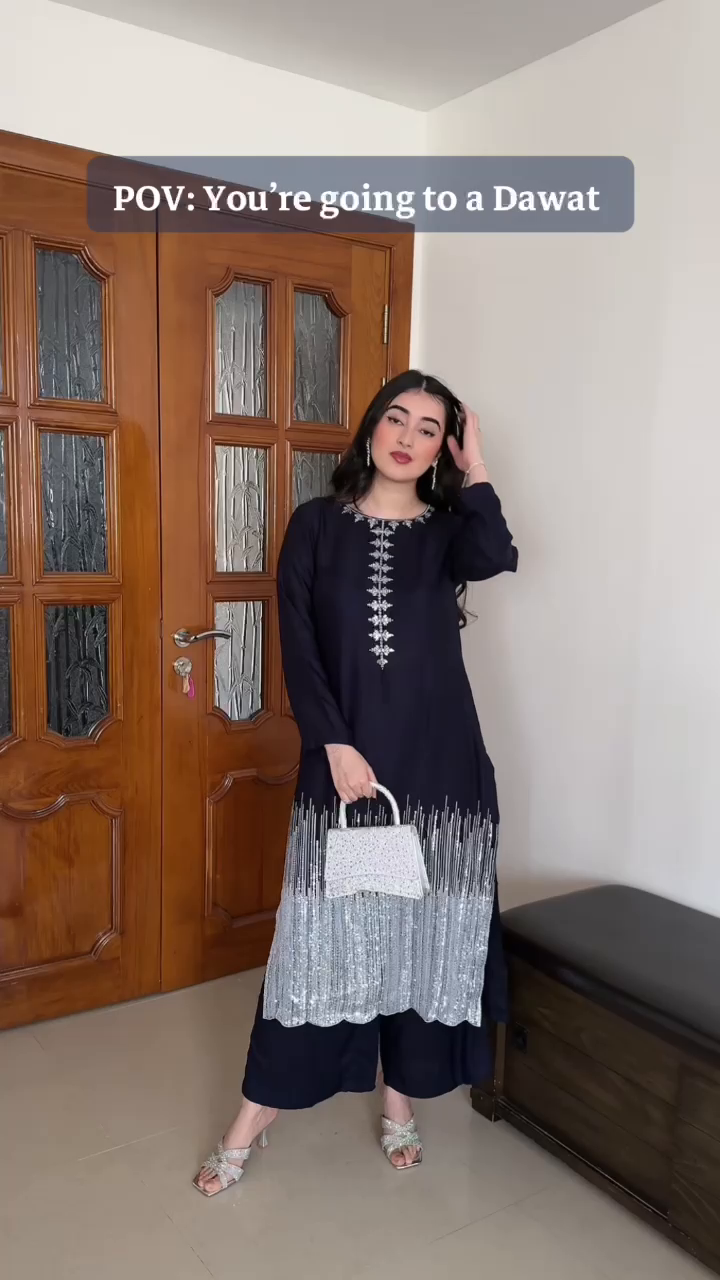 Lawn Kurta Set in Blue
