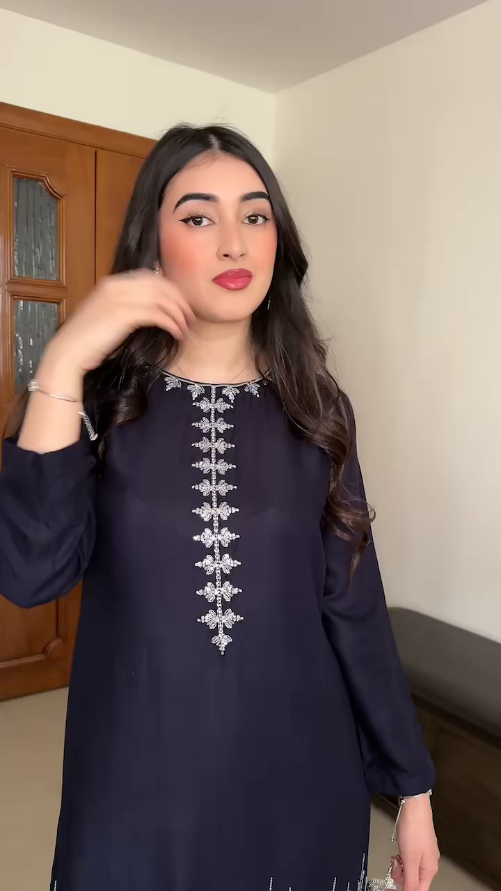 Lawn Kurta Set in Blue