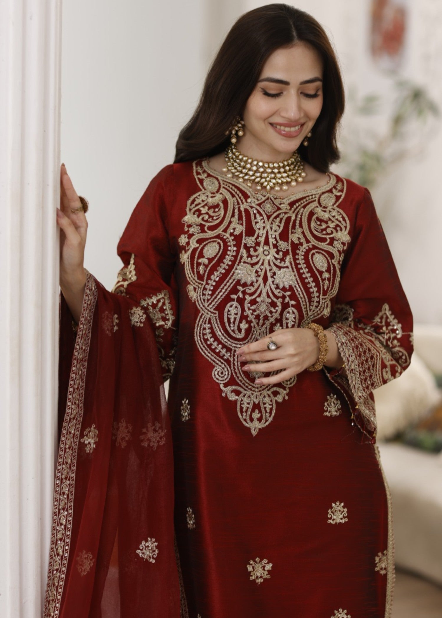 Mohagni MGS-08 ANARKALI 3 Pcs Raw Silk