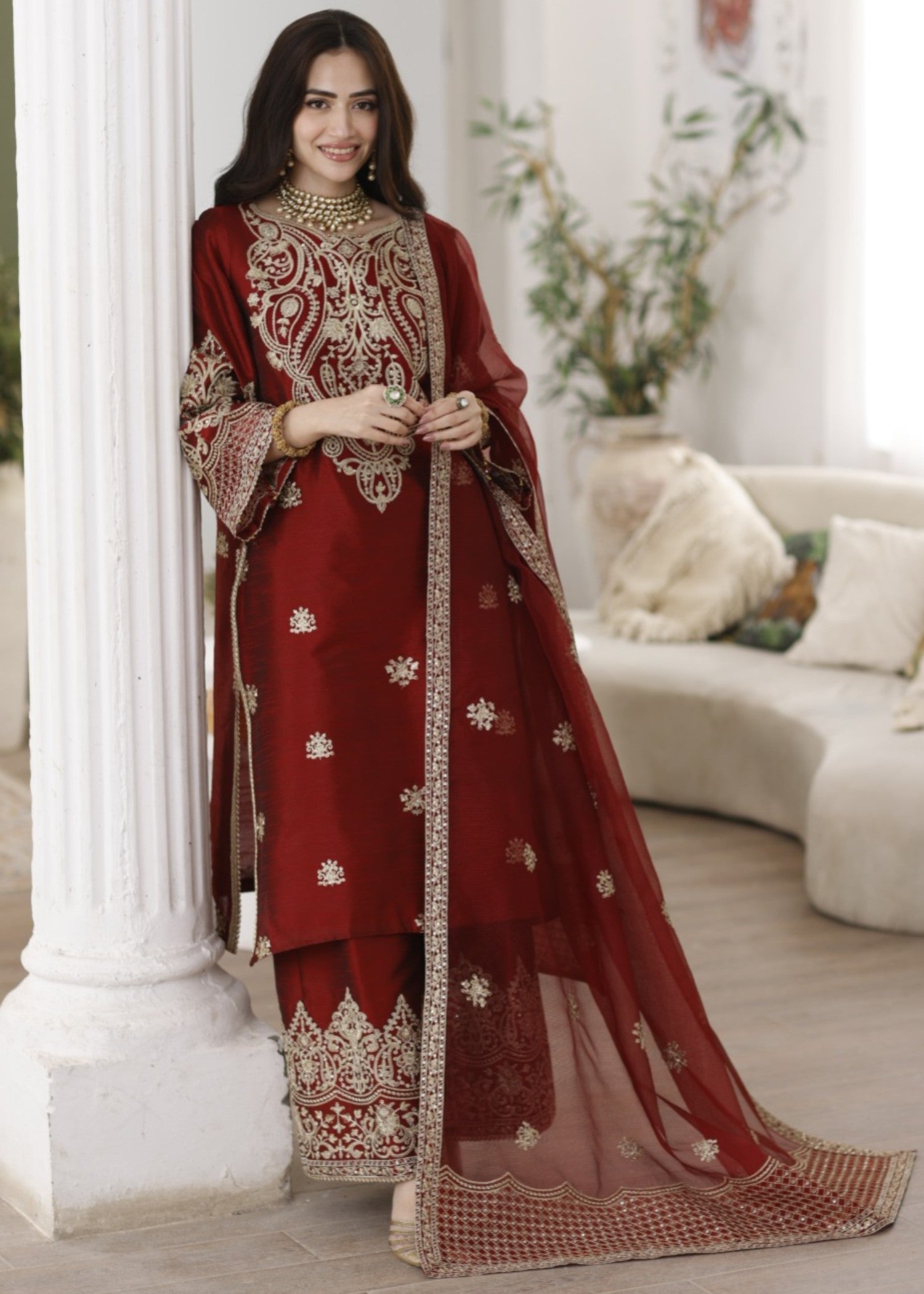 Mohagni MGS-08 ANARKALI 3 Pcs Raw Silk