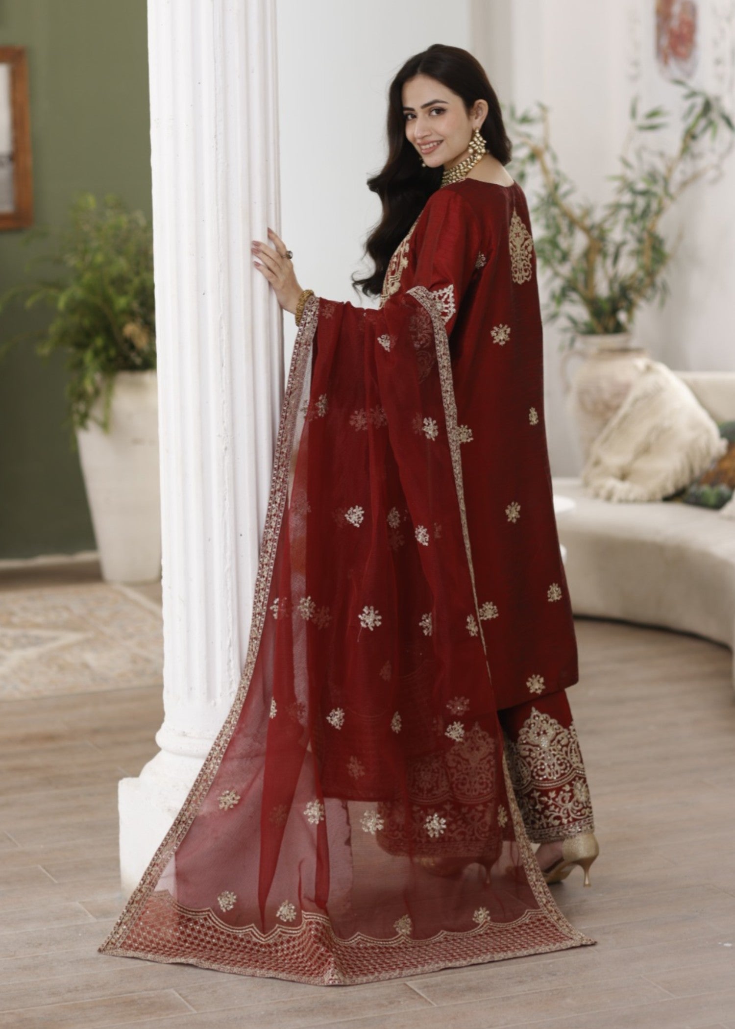 Mohagni MGS-08 ANARKALI 3 Pcs Raw Silk