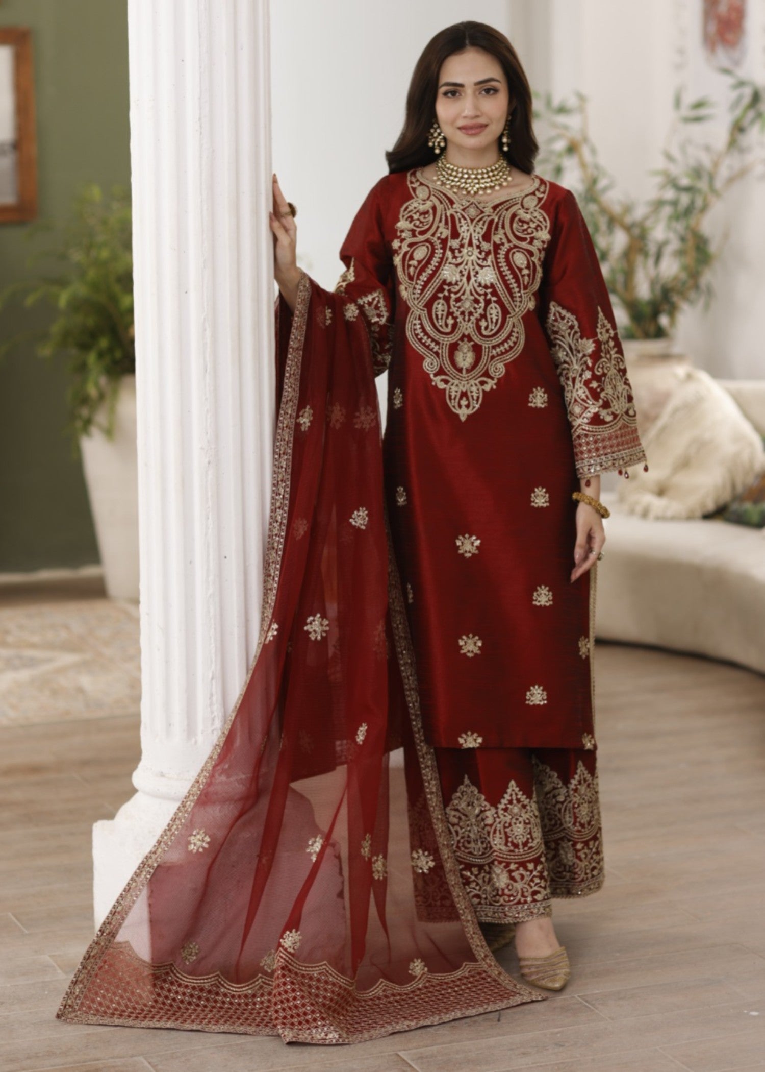 Mohagni MGS-08 ANARKALI 3 Pcs Raw Silk