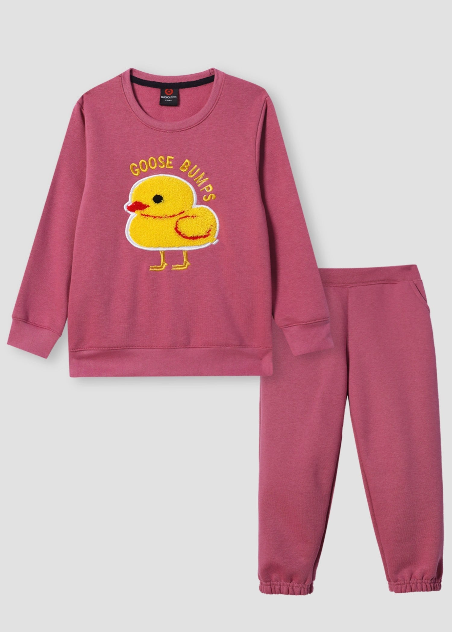 GIRLS-SOFT-COTTON-GOOSE-BUMPS-EMBROIDERED-FLEECE-SUIT