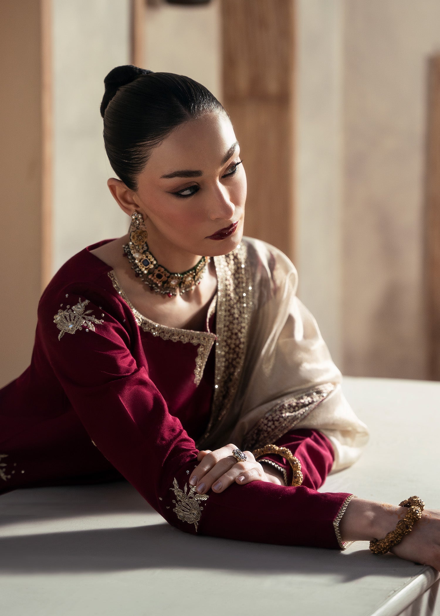Rang-e-Haya Mahra (Maroon)
