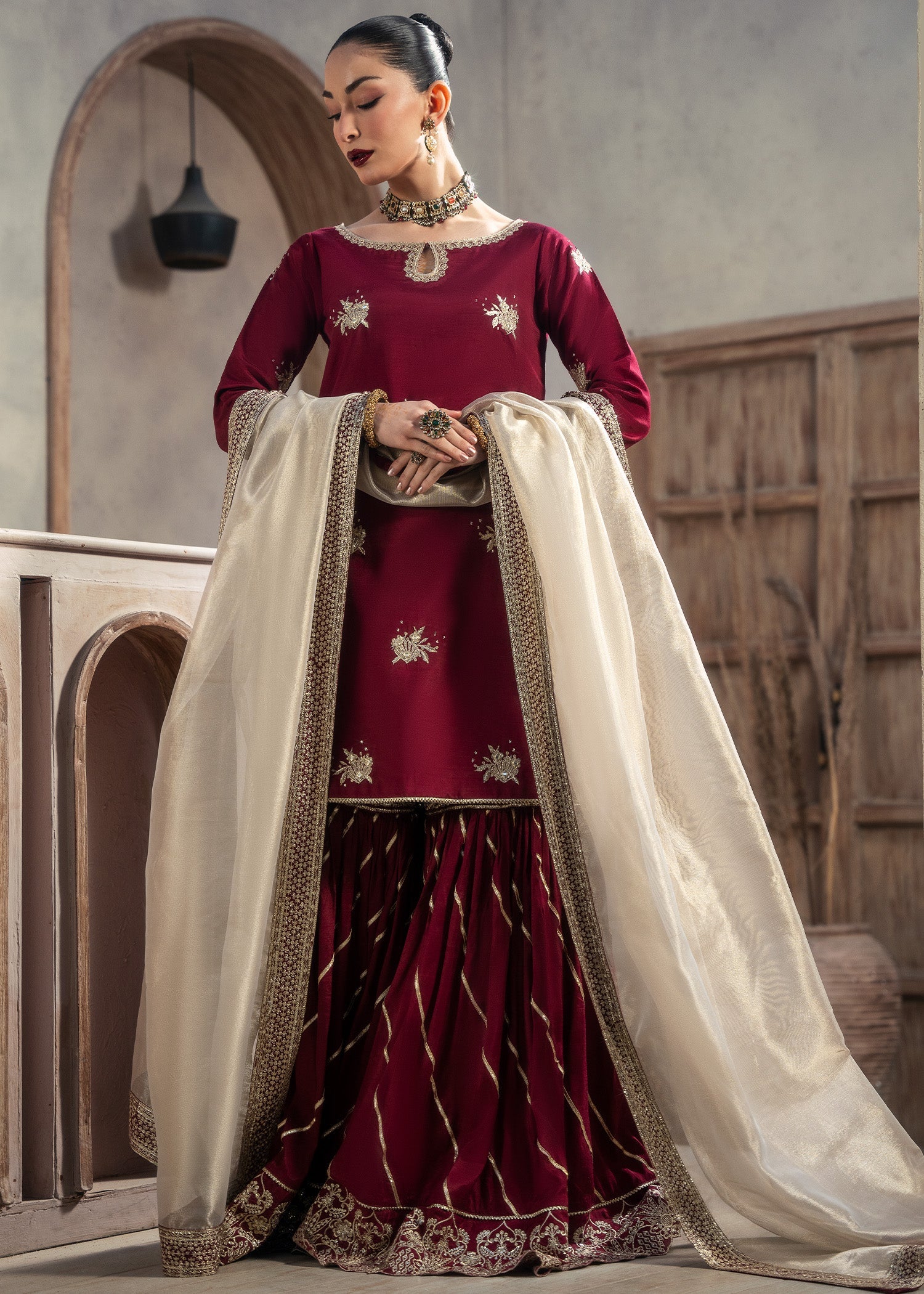 Rang-e-Haya Mahra (Maroon)