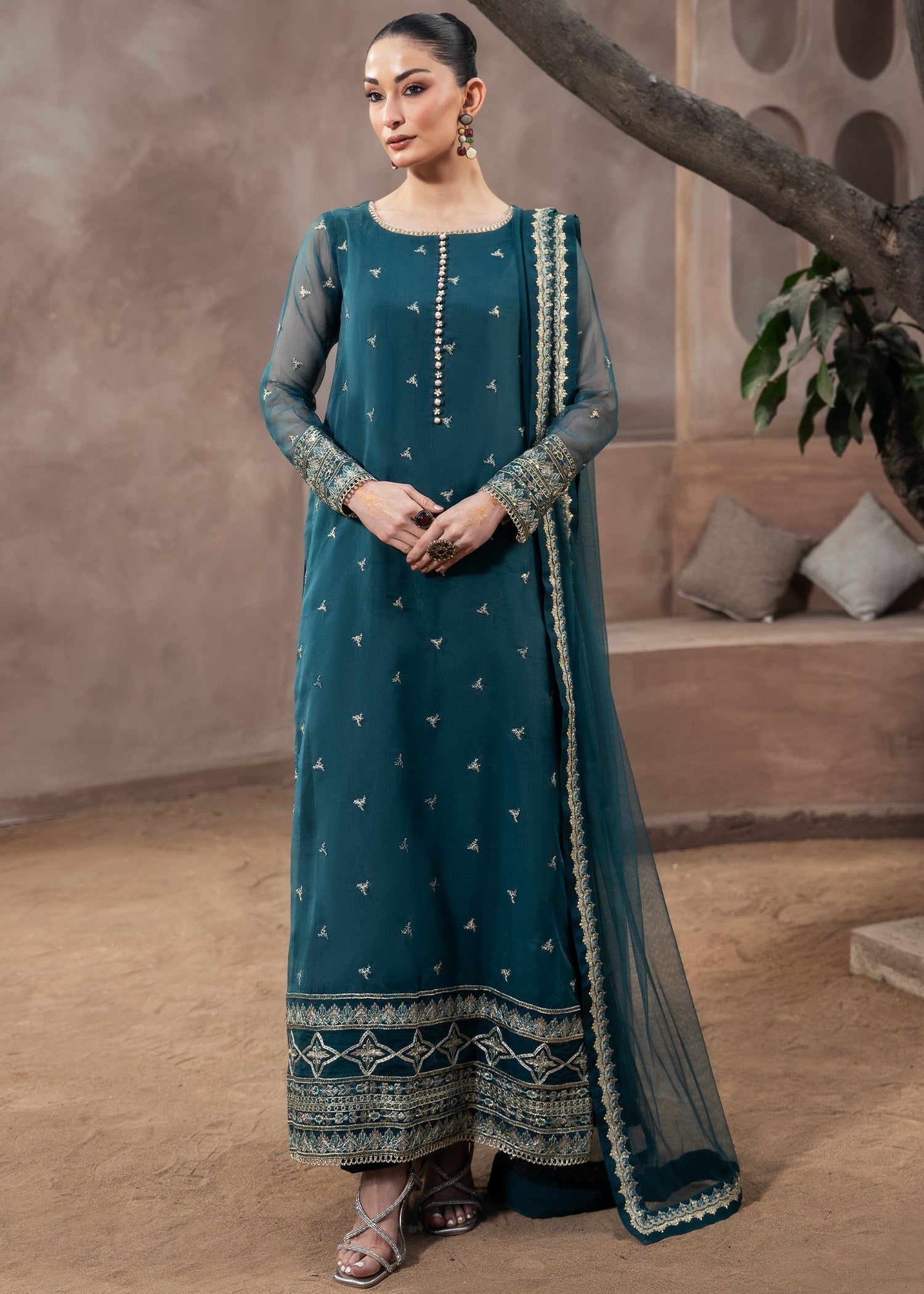 Rang-e-Haya Zarrin (Bottle Green)