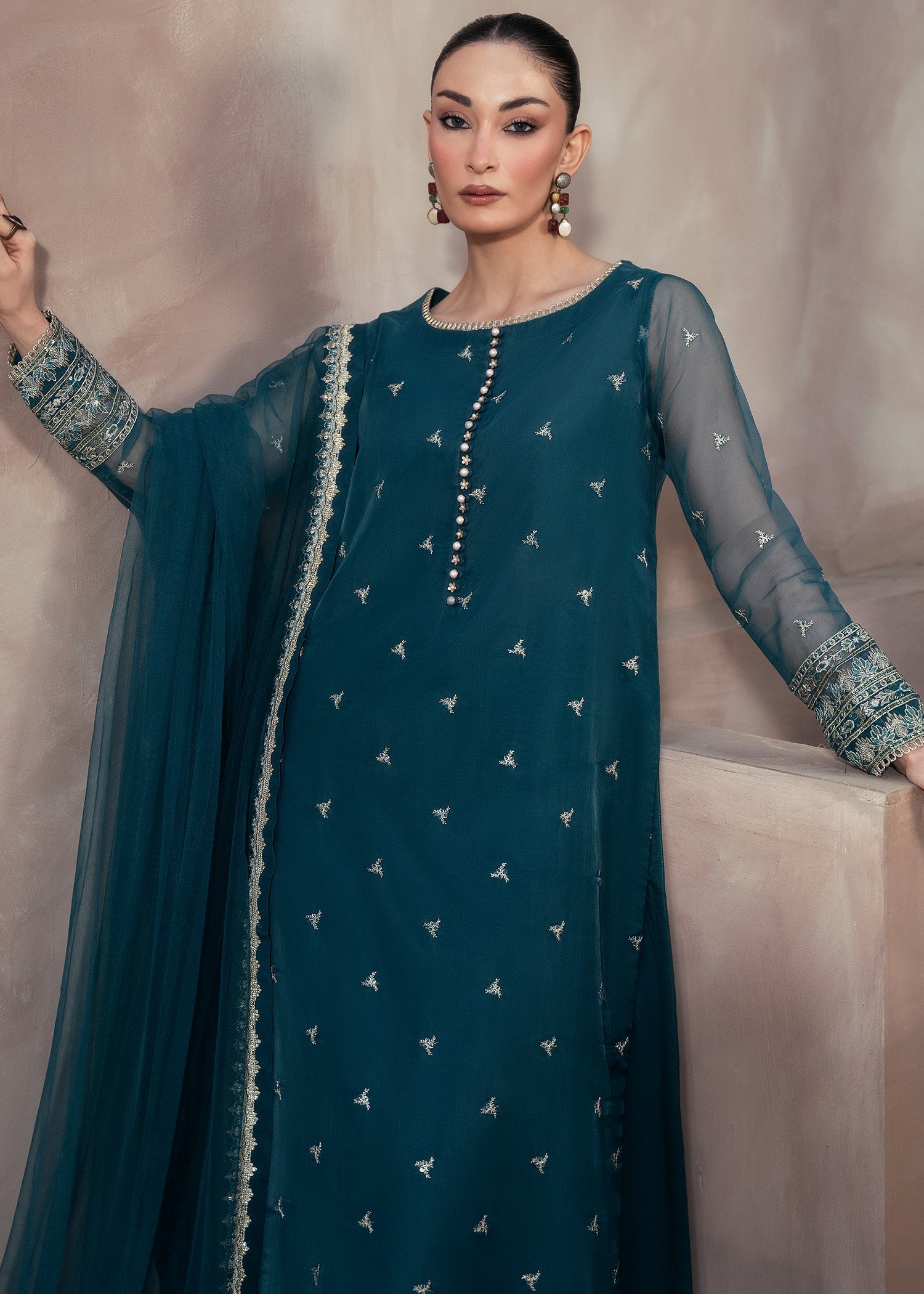 Rang-e-Haya Zarrin (Bottle Green)