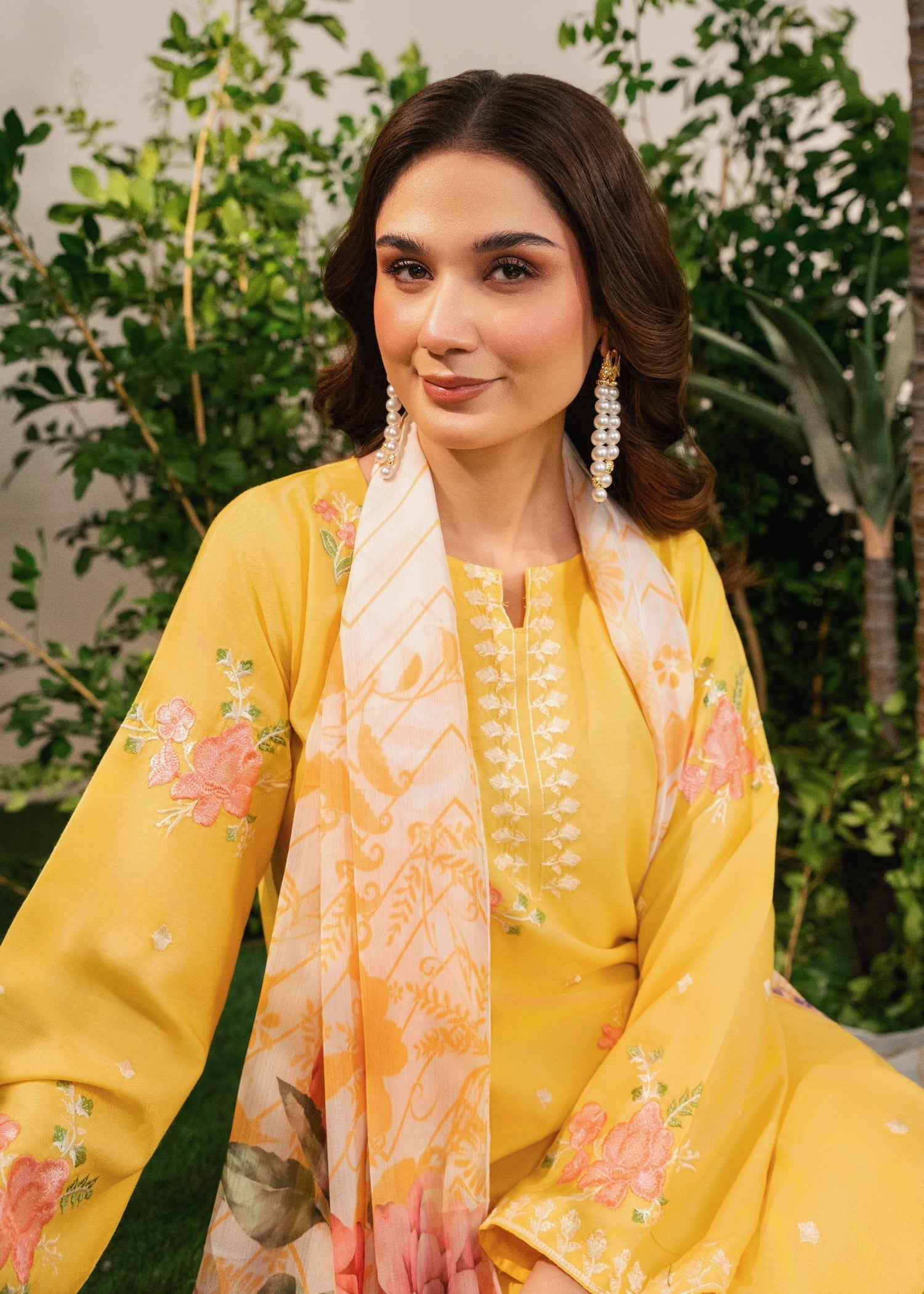 Tehzeeb Libas SUNFLOWER EMBROIDERED 3PC