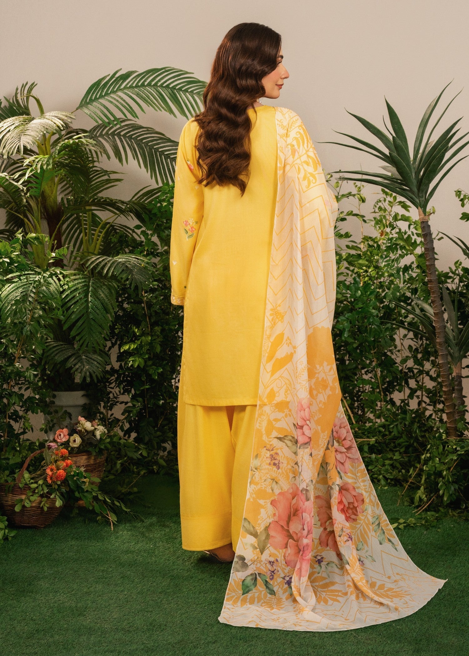 Tehzeeb Libas SUNFLOWER EMBROIDERED 3PC