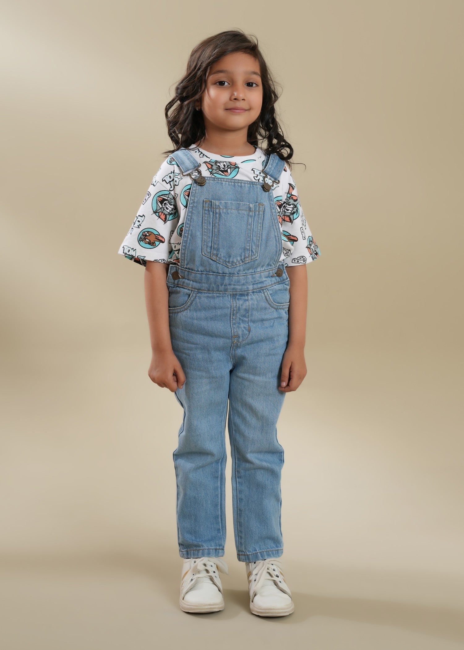 100 - Cotton Denim Light Blue Dungarees
