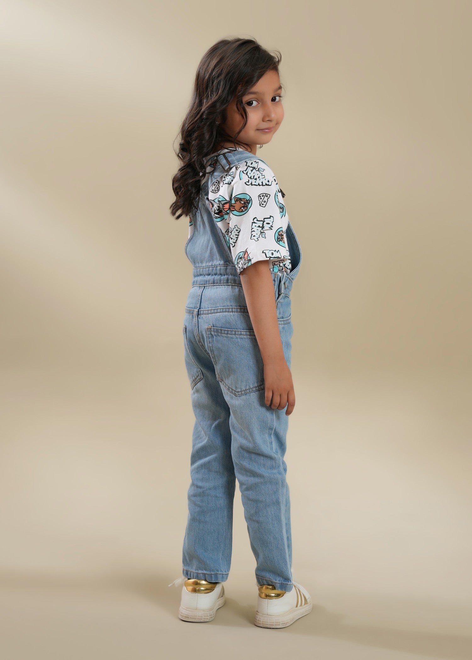 100 - Cotton Denim Light Blue Dungarees