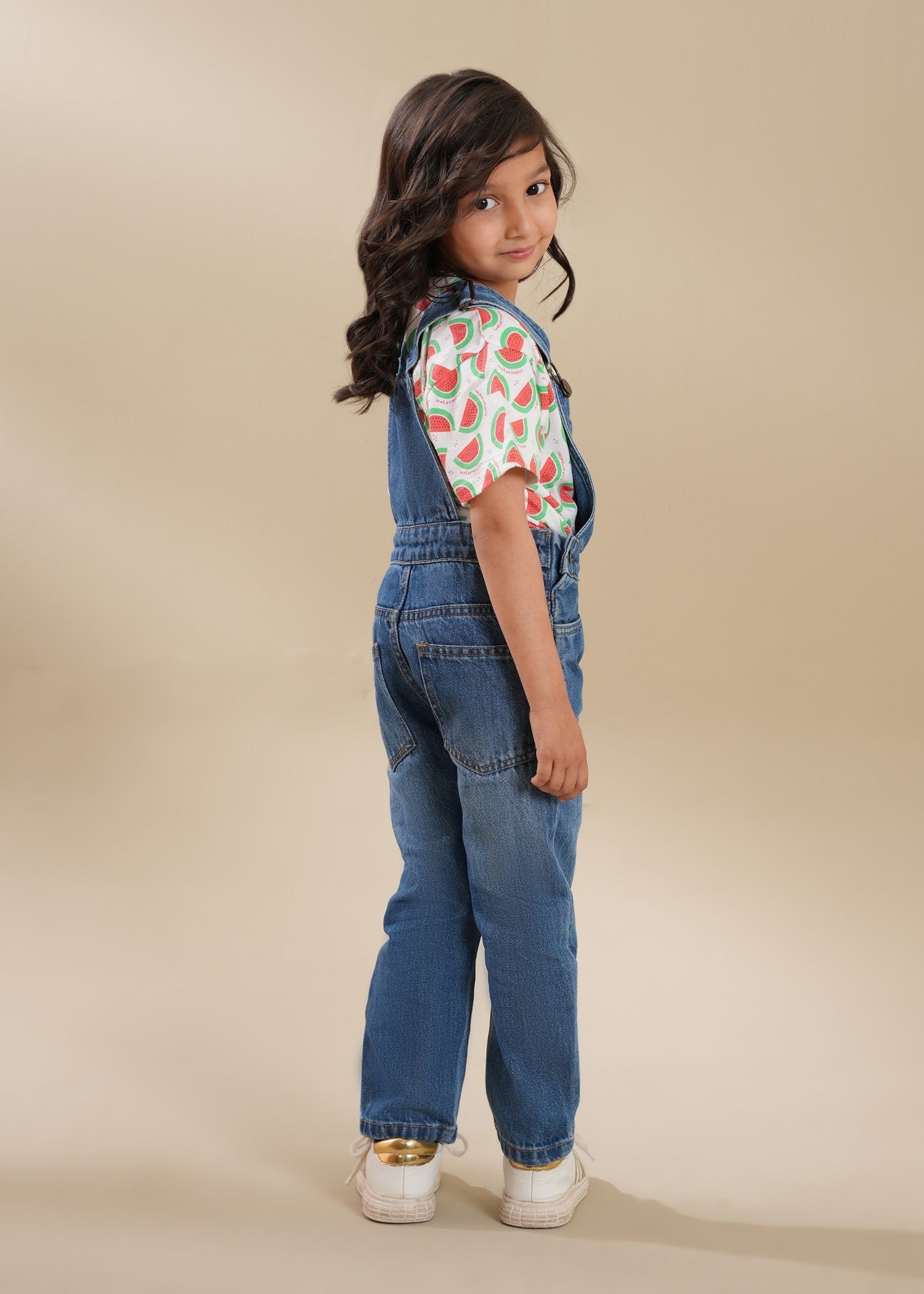 100 - Cotton Denim Dark Blue Dungarees