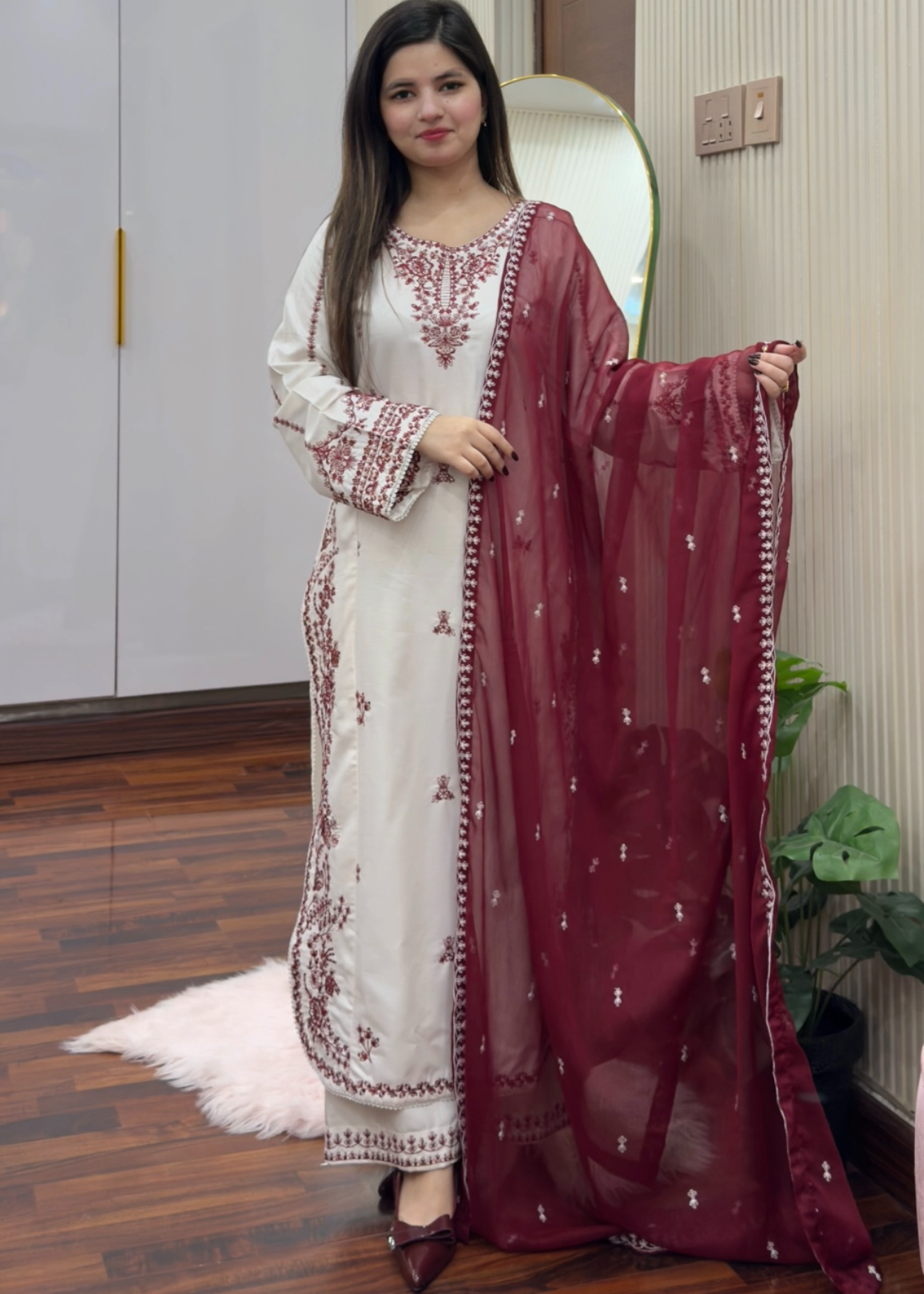 Tehzeeb Libas SNOW EMBROIDERED 3PC