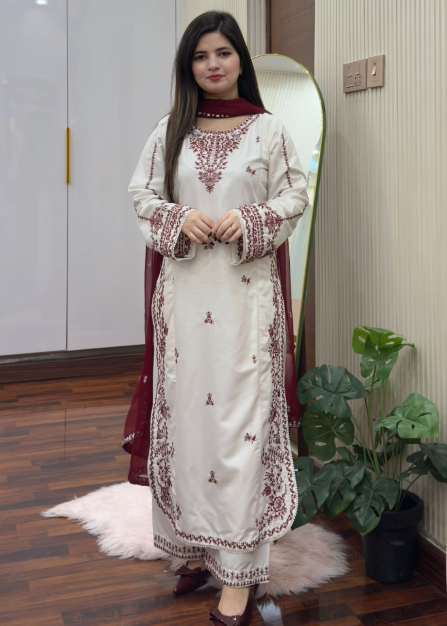 Tehzeeb Libas SNOW EMBROIDERED 3PC