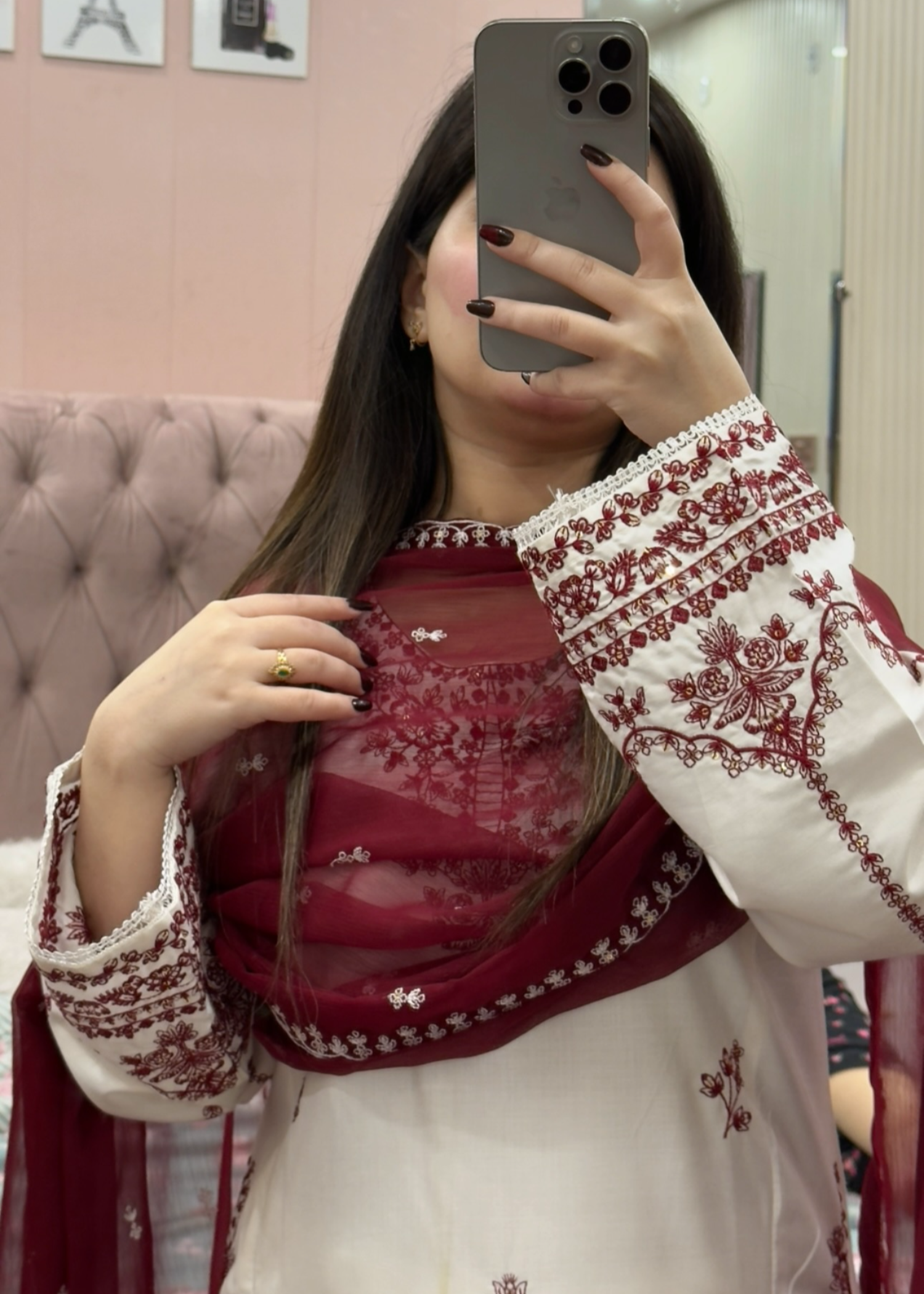 Tehzeeb Libas SNOW EMBROIDERED 3PC